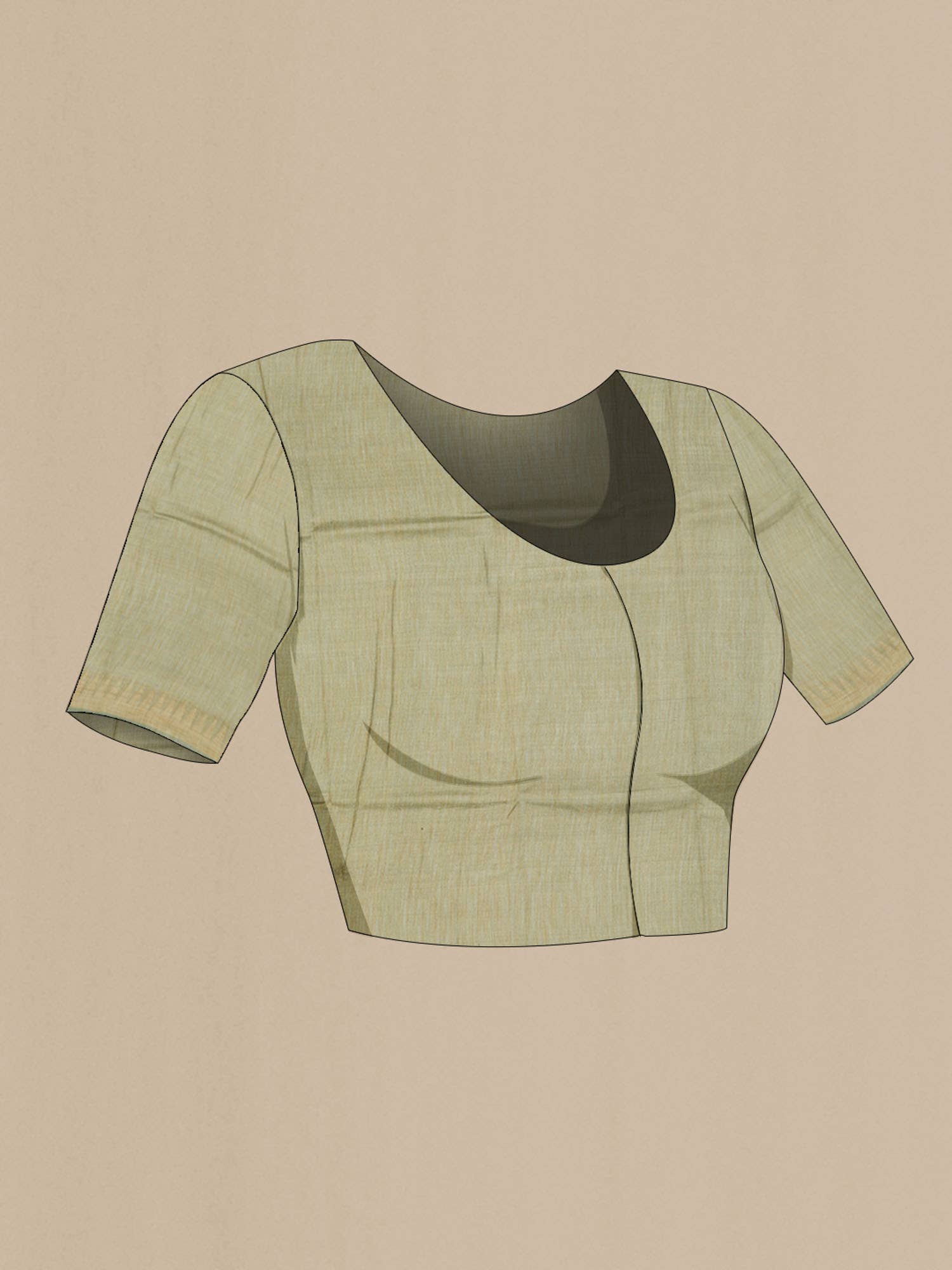 Green Bhagalpuri Tussar Silk Saree - Image 5
