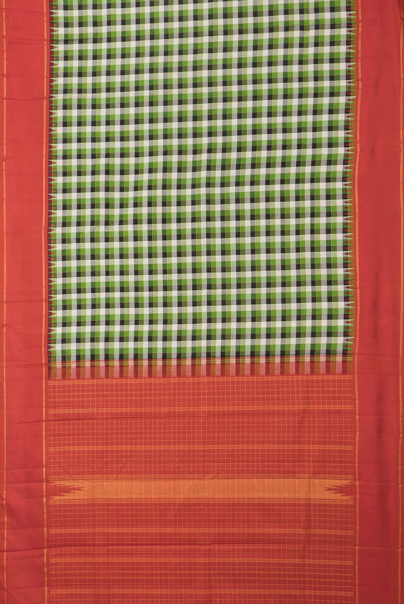 Green,Black and Beige Color Kanjivaram Silk Saree - Image 6