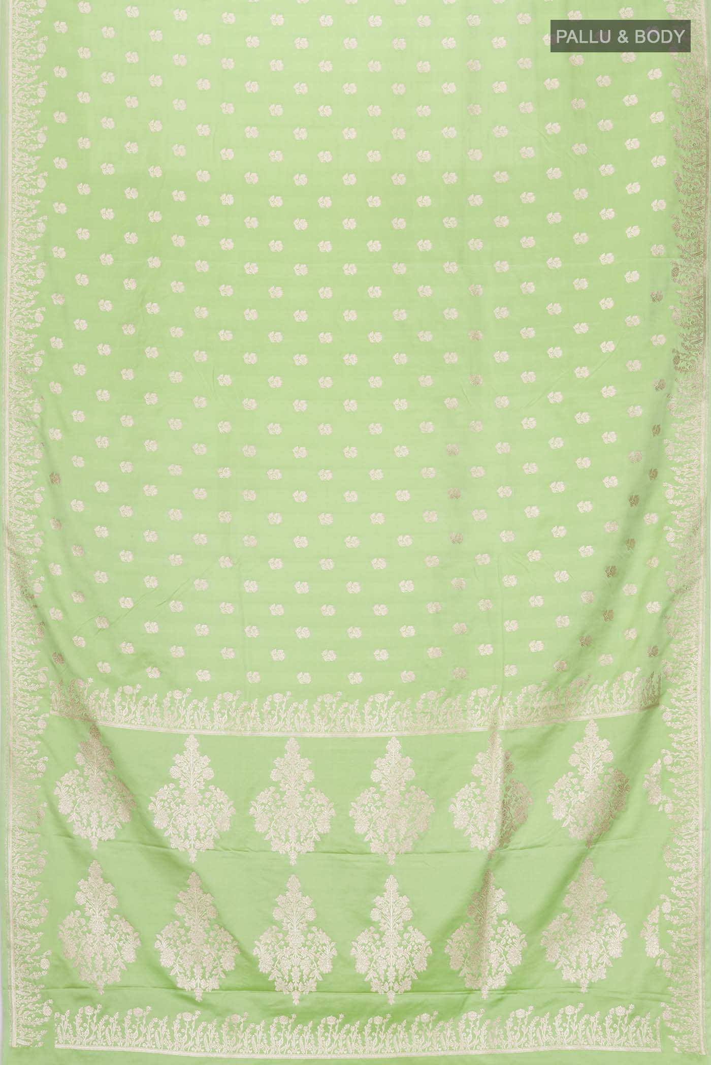 Green Blended Banarasi Silk Saree - Image 3