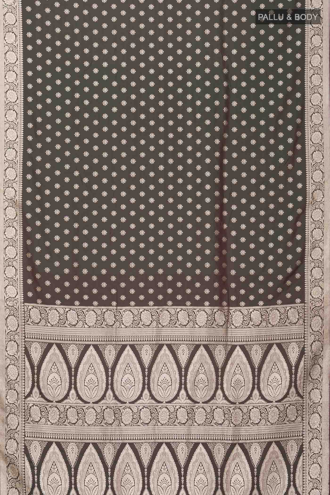 Green Blended Banarasi Silk Saree - Image 3