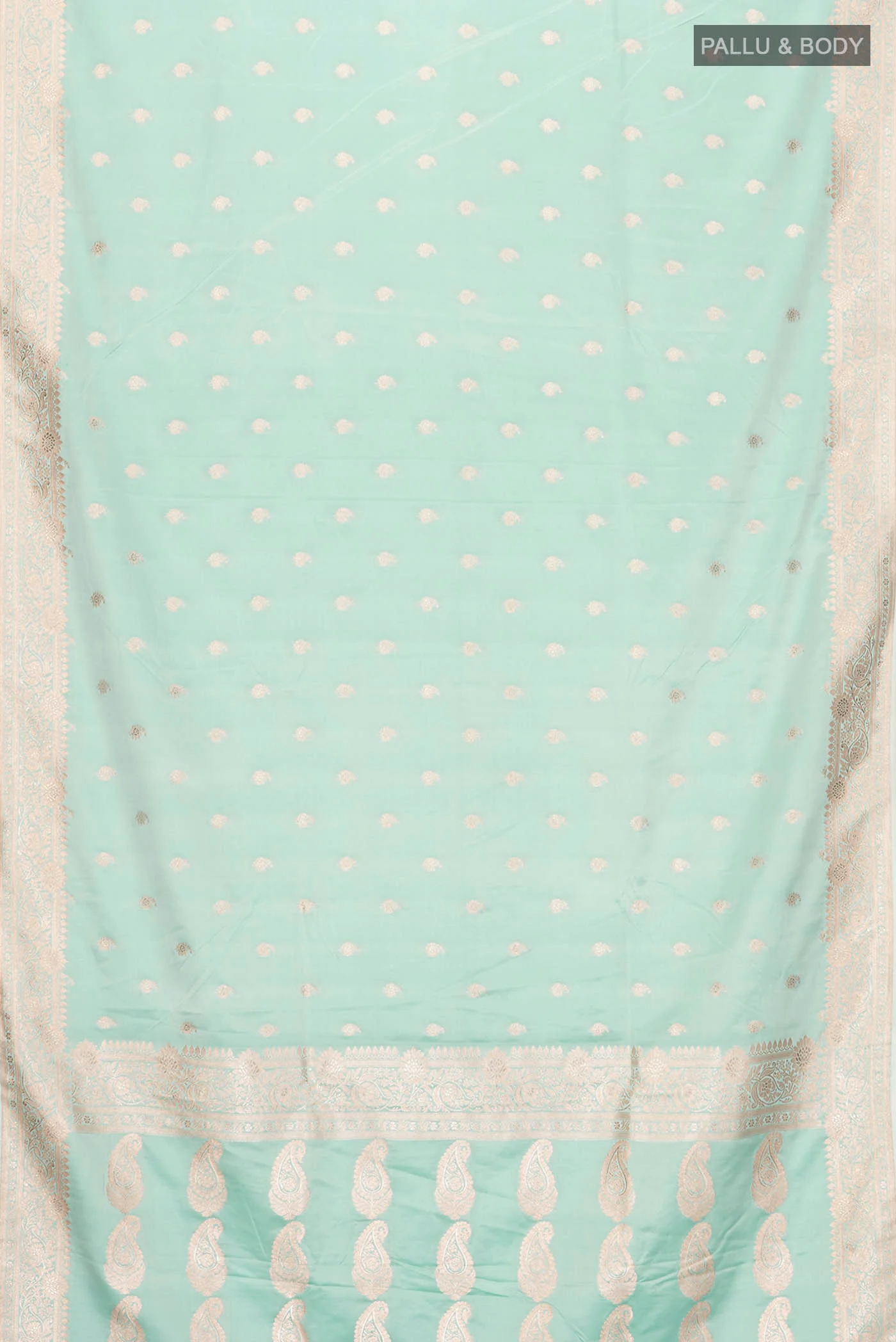 Green Blended Banarasi Silk Saree - Image 3