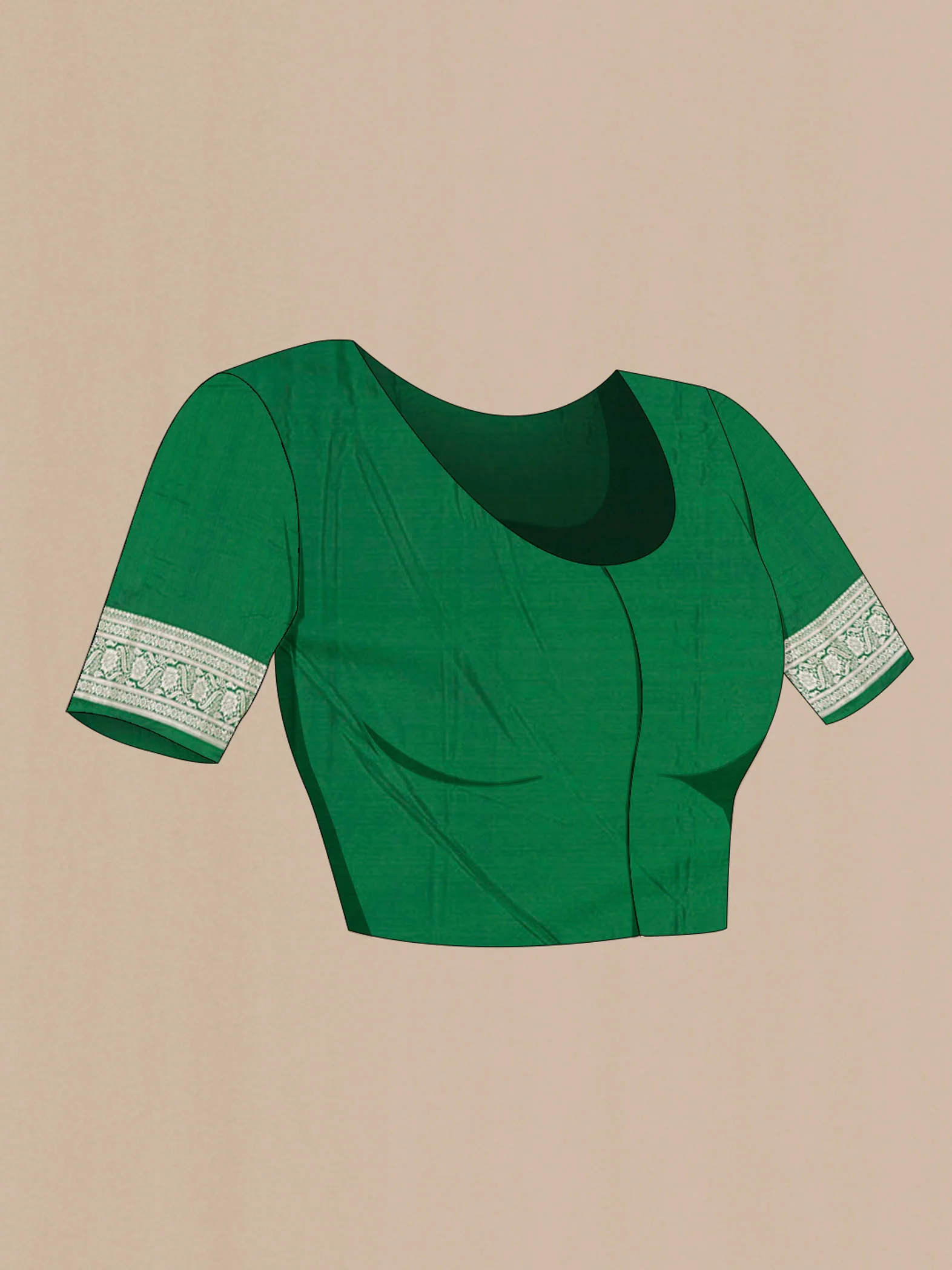 Green Blended Banarasi Silk Saree - Image 2