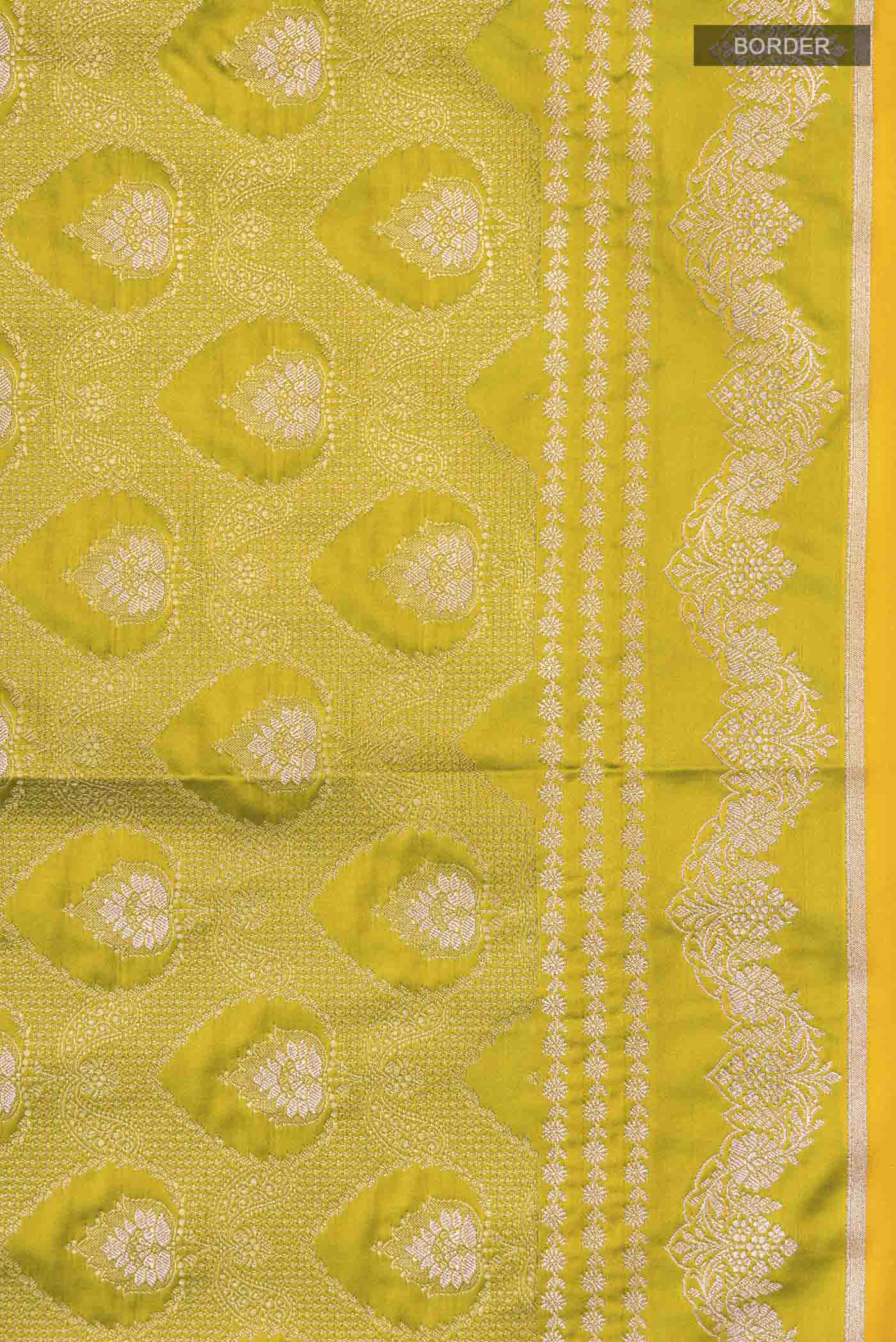 Green Blended Banarasi Silk Saree - Image 3
