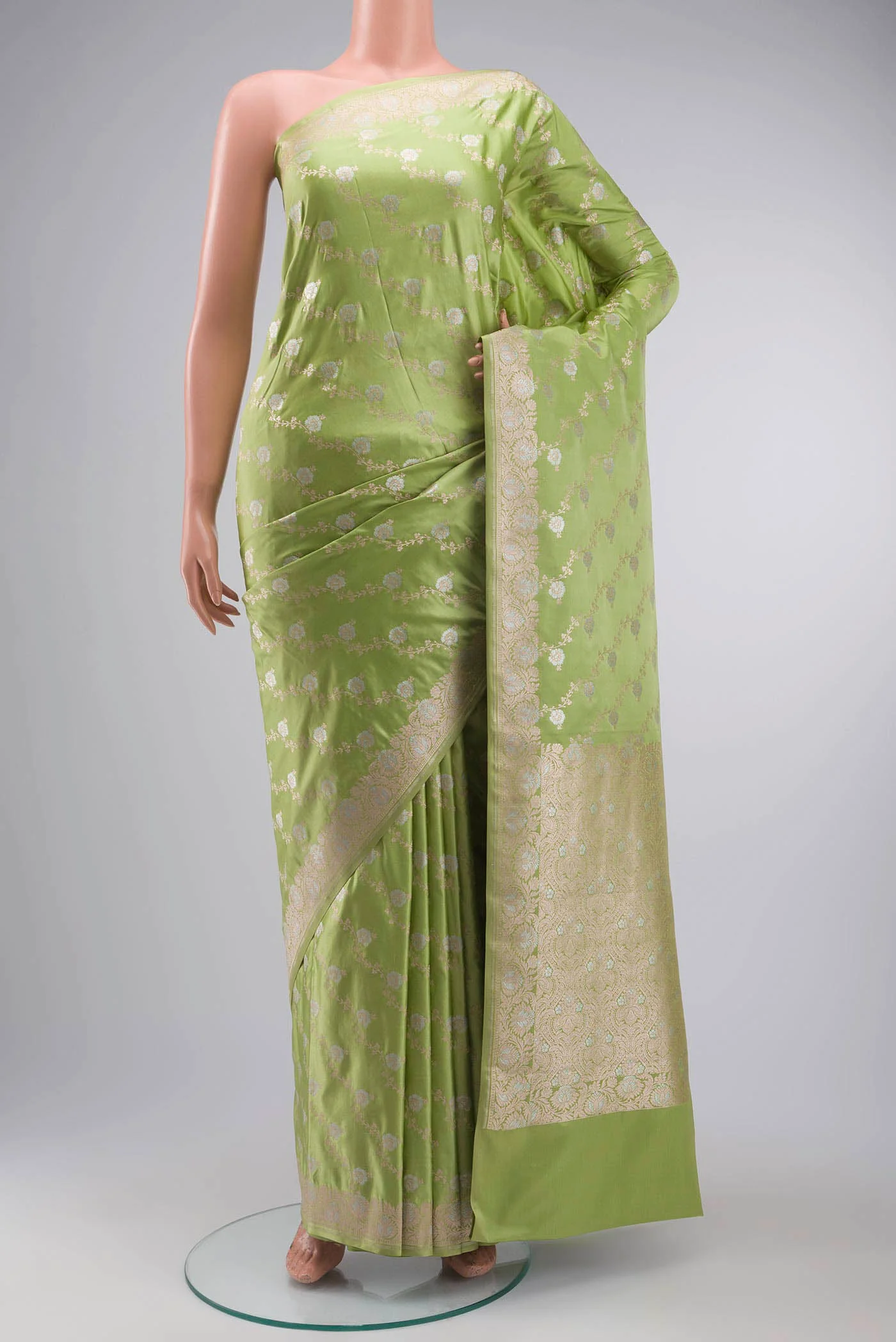 Green Blended Banarasi Silk Saree