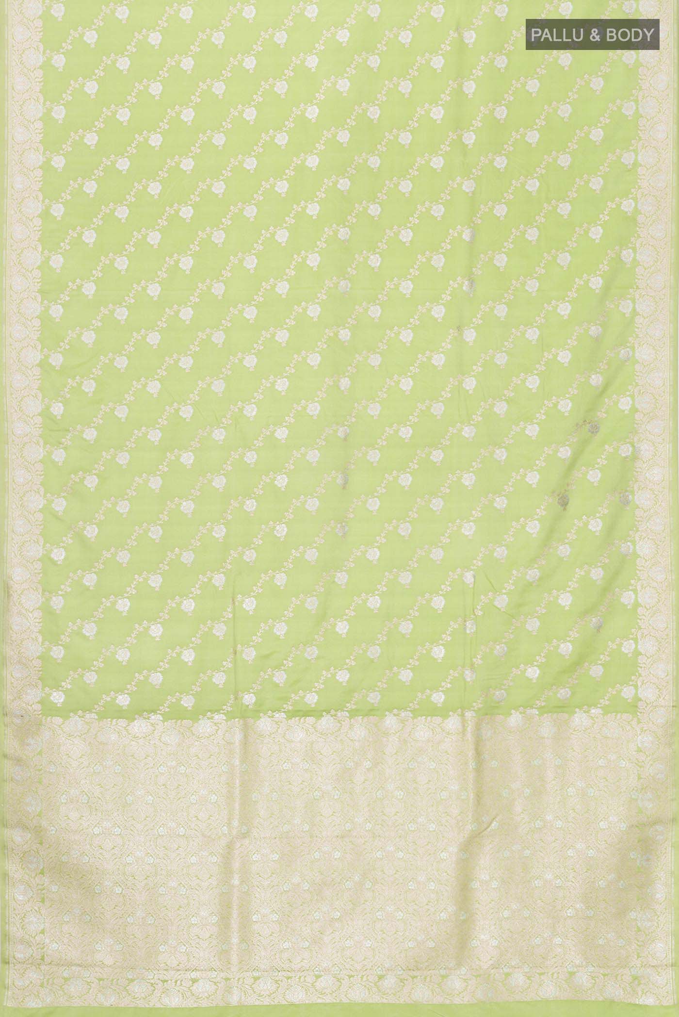 Green Blended Banarasi Silk Saree - Image 3