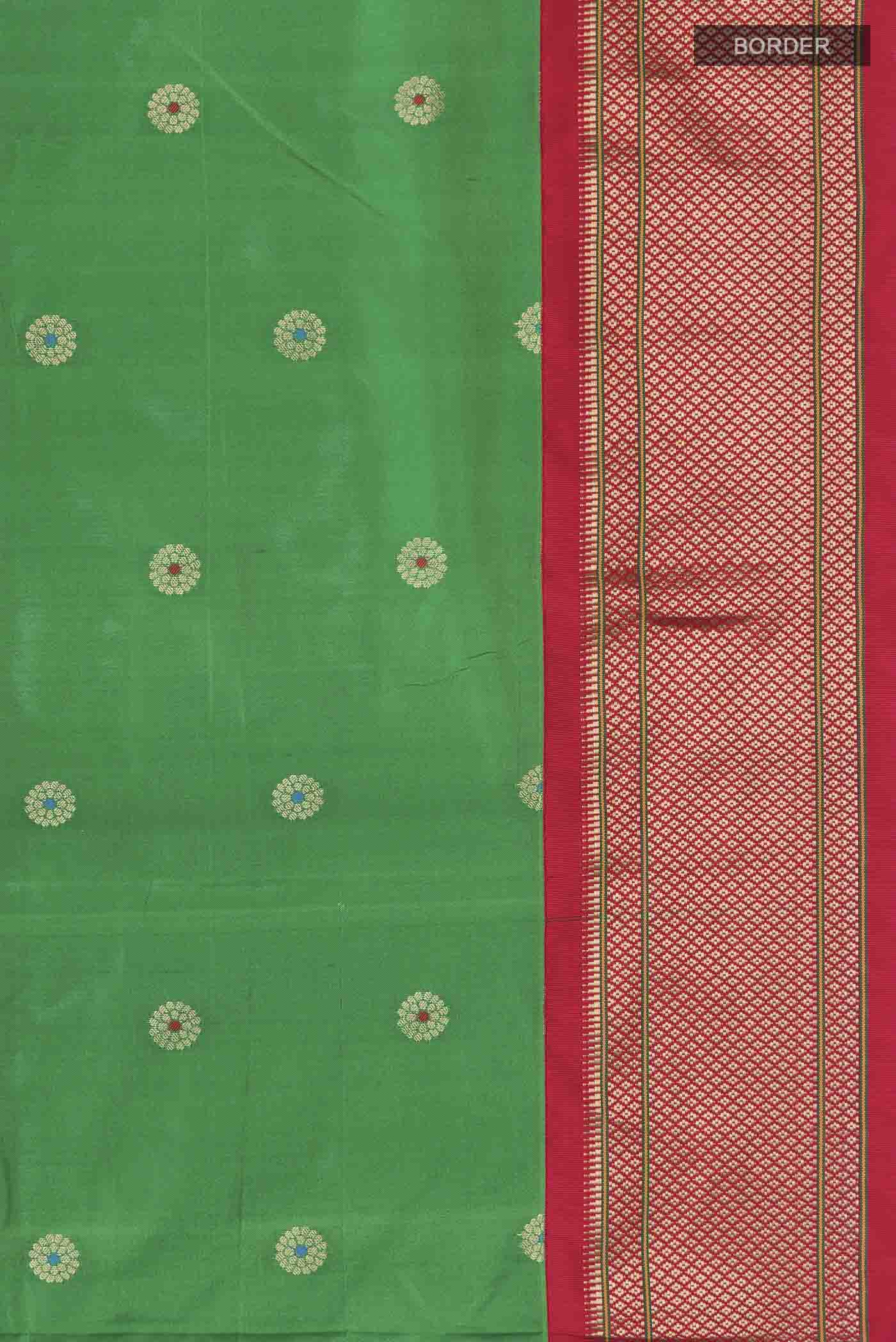 Green Blended Bangalore Silk Saree - Image 3
