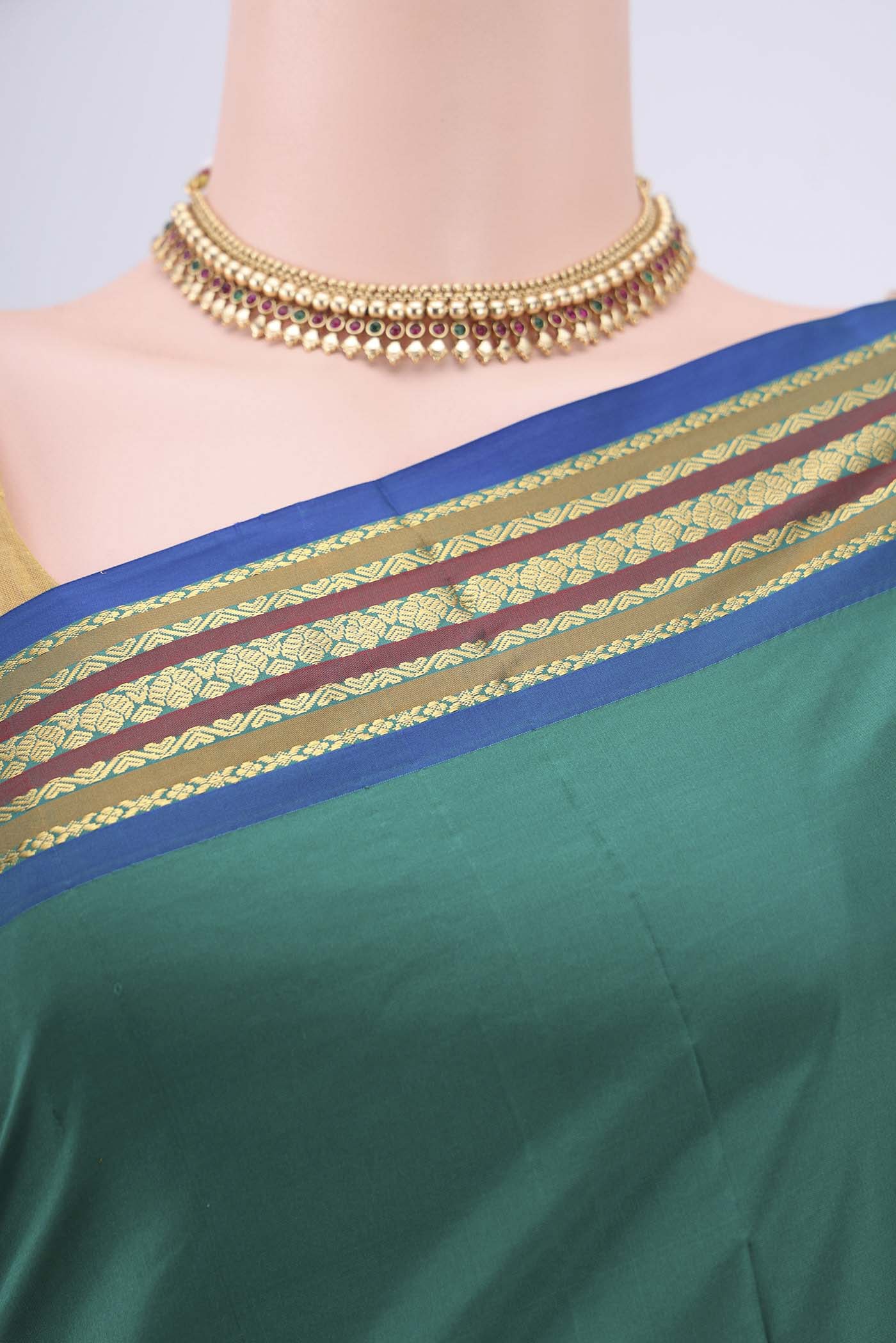 Multi Color Blended Bangalore Silk Saree - Image 2