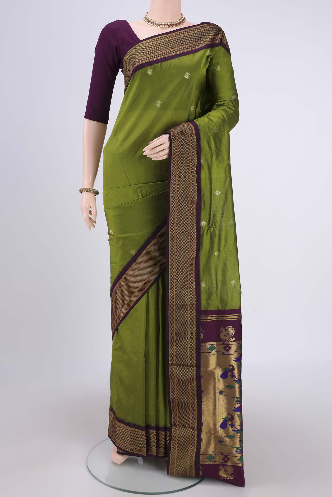 Green Blended Paithani Silk Saree