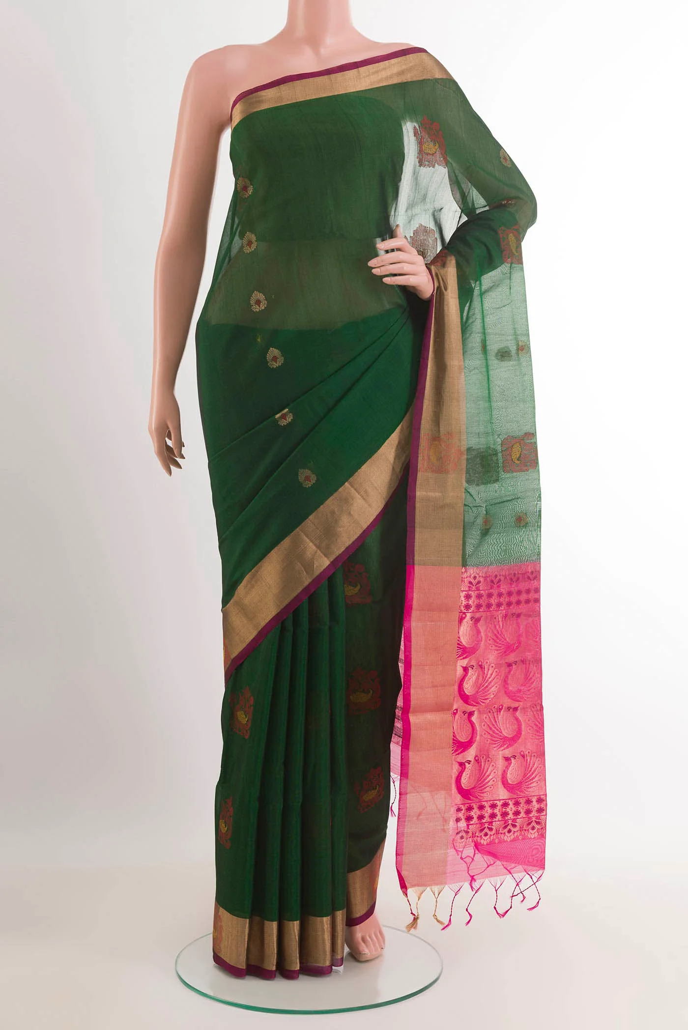 Green Silk Cotton Saree
