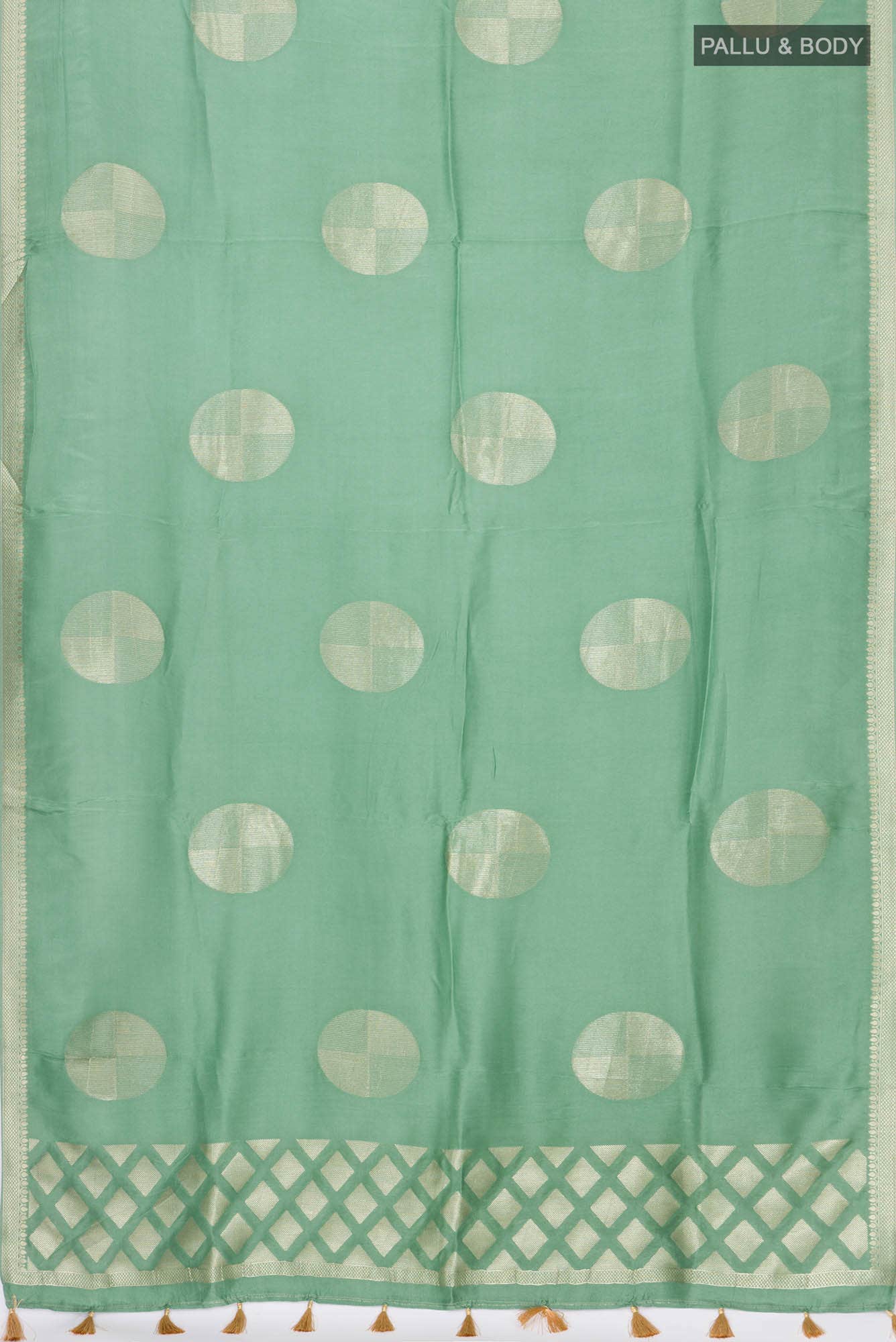 Green Blended Crepe Saree - Image 2