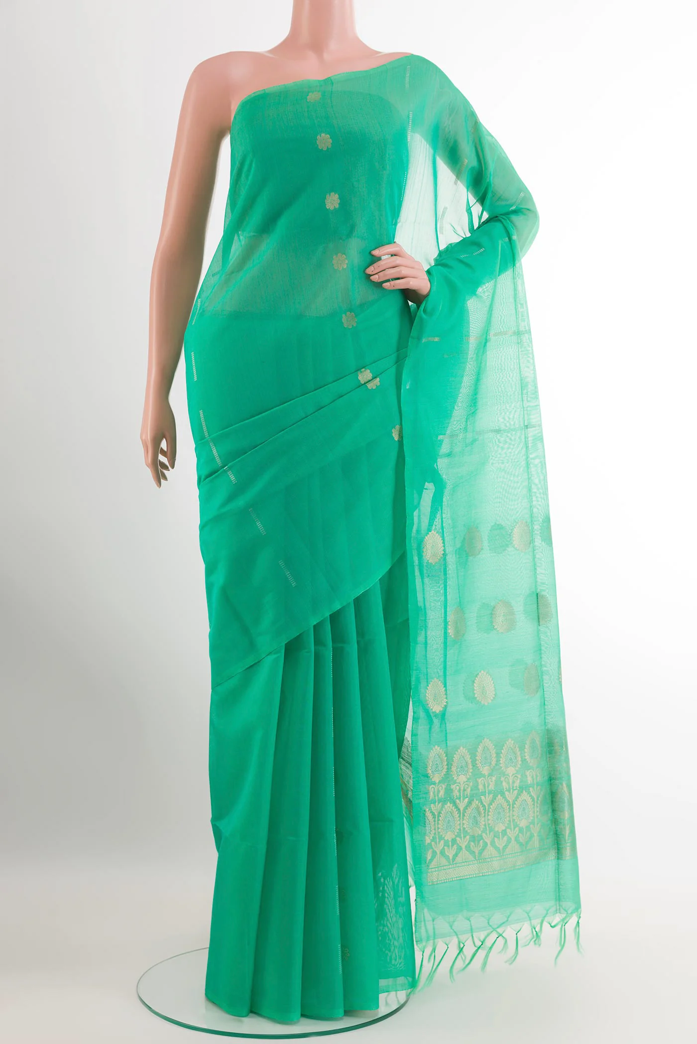 Green Silk Cotton Saree