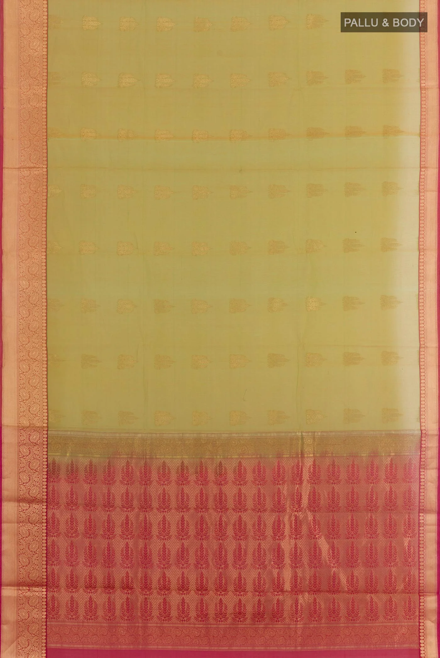 Green Silk Cotton Saree - Image 3