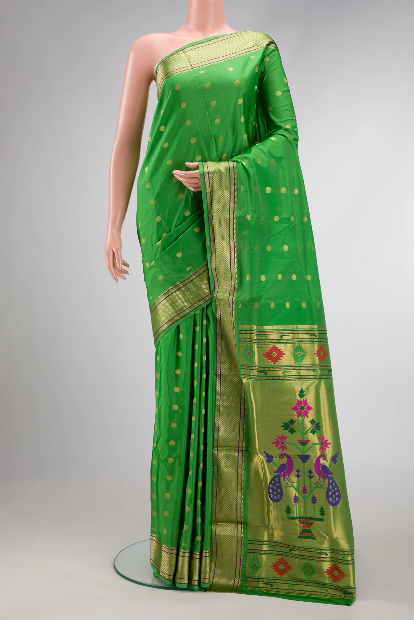 Green Blended Paithani Silk Saree