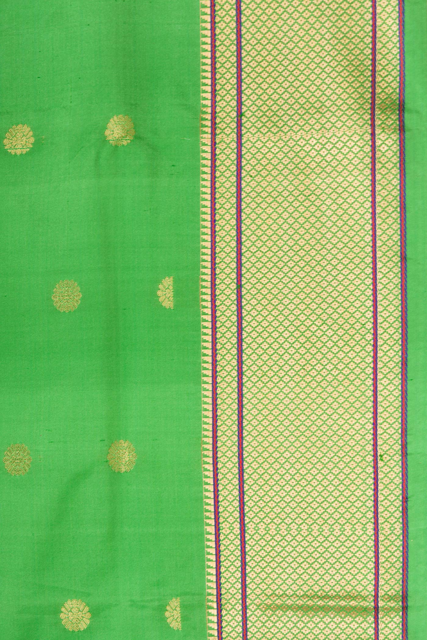 Green Blended Paithani Silk Saree - Image 3