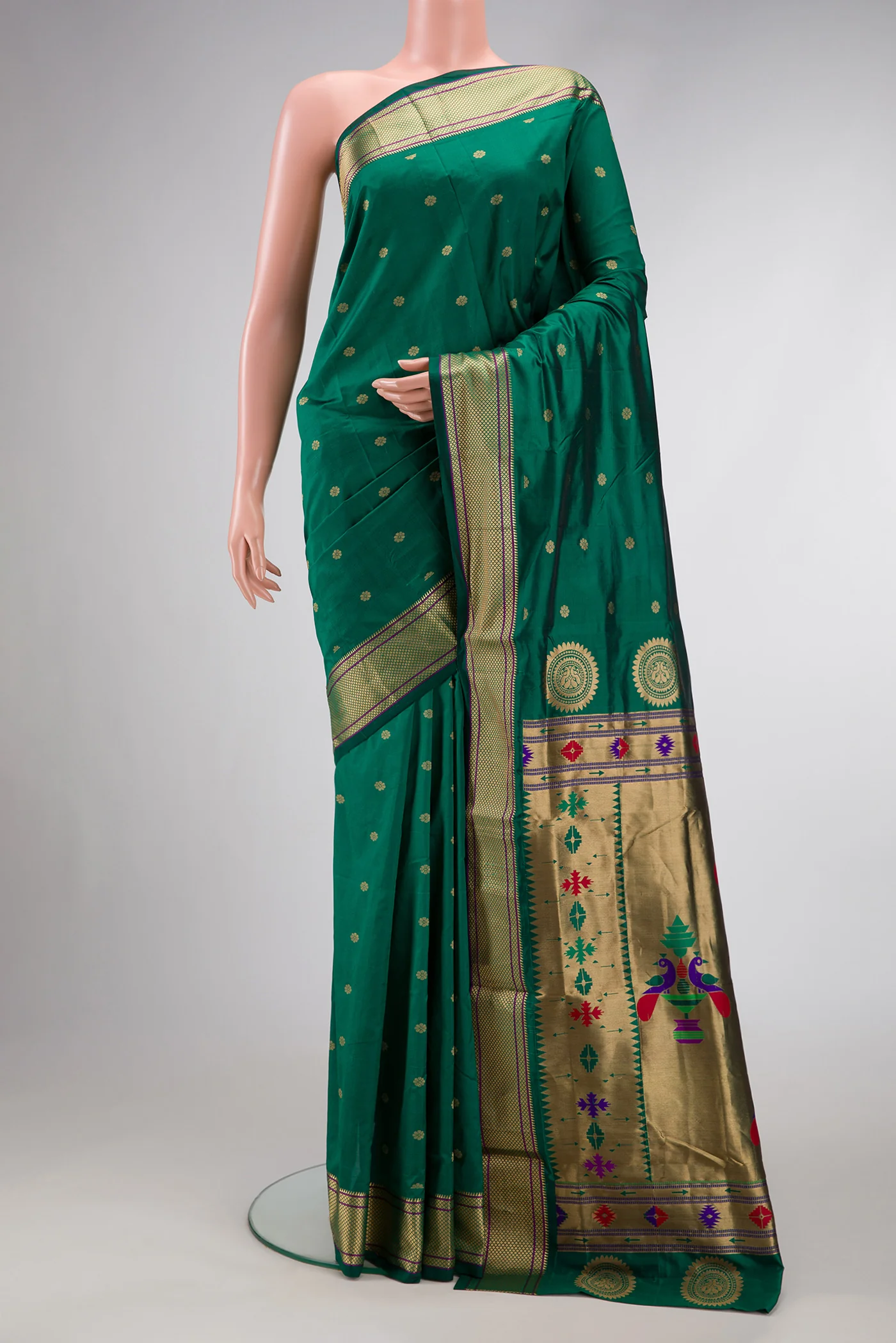 Green Blended Paithani Silk Saree