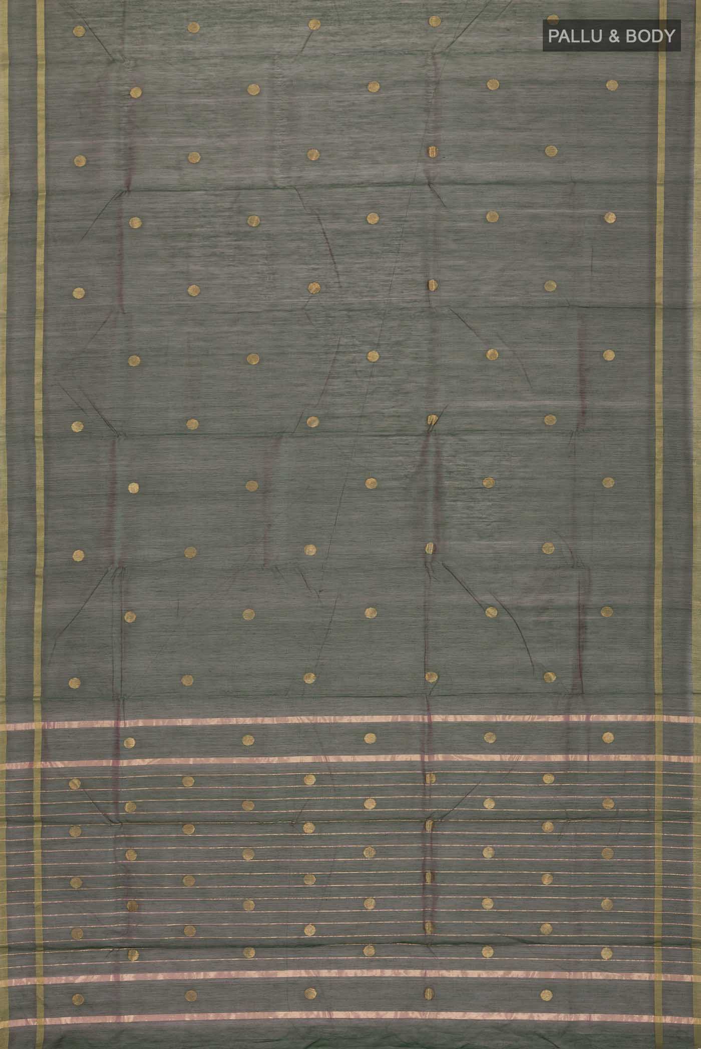 Green Chanderi Silk Cotton Saree - Image 3