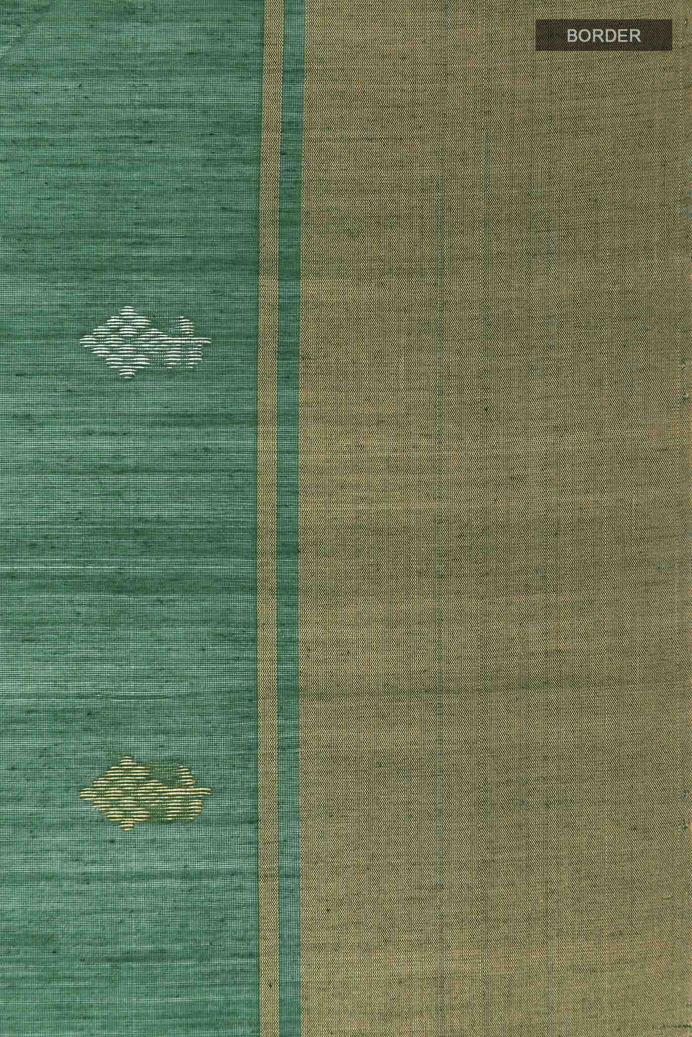 Green Chanderi Silk Cotton Saree - Image 3