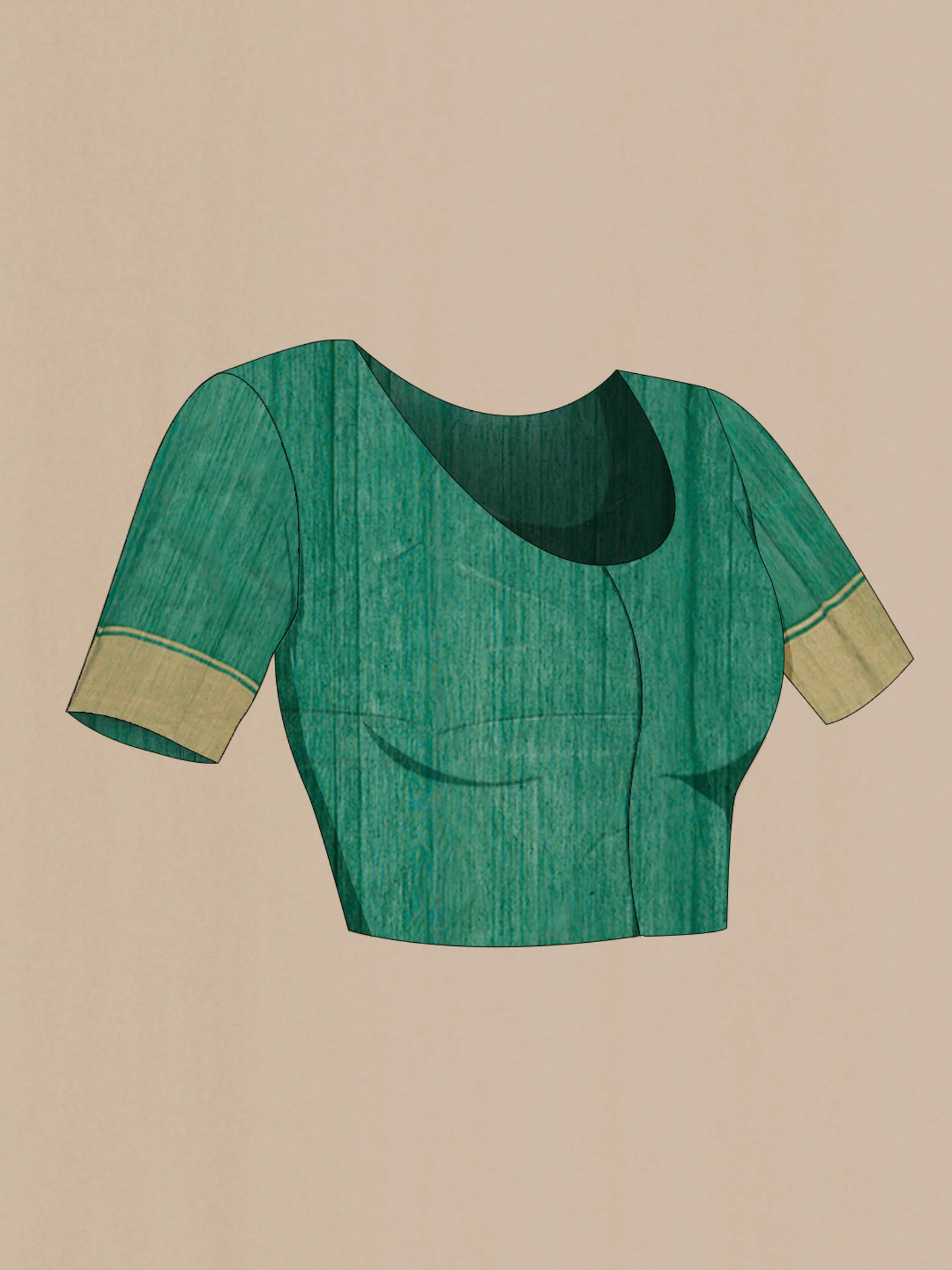 Green Chanderi Silk Cotton Saree - Image 4