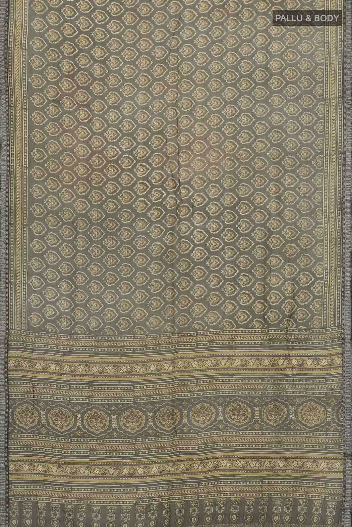 Green Chanderi Silk Cotton Saree - Image 3