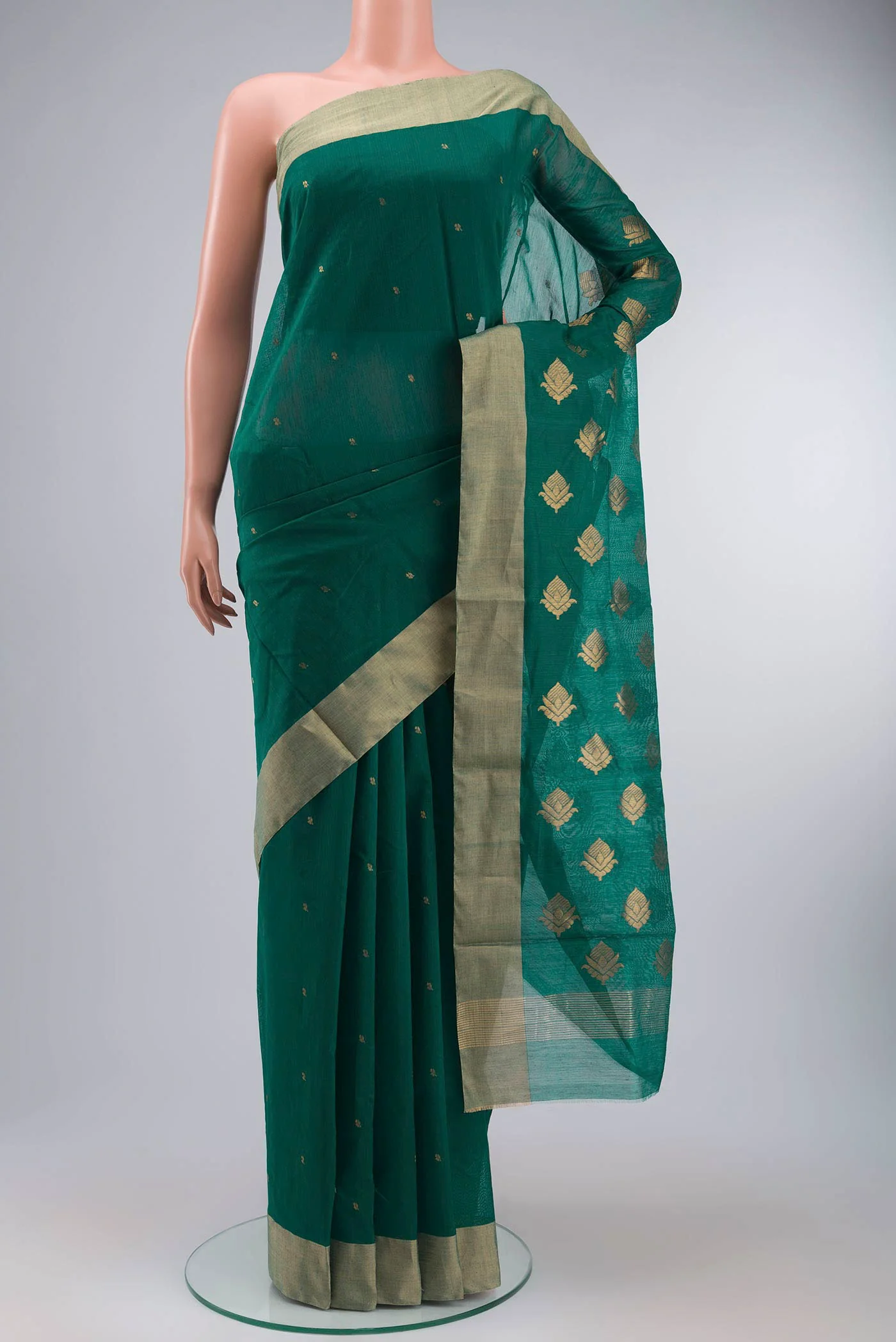Green Chanderi Silk Saree