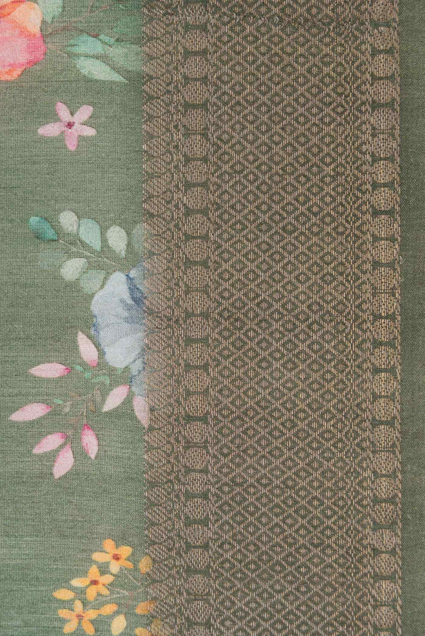 Sage Green Tussar Silk Saree - Image 3