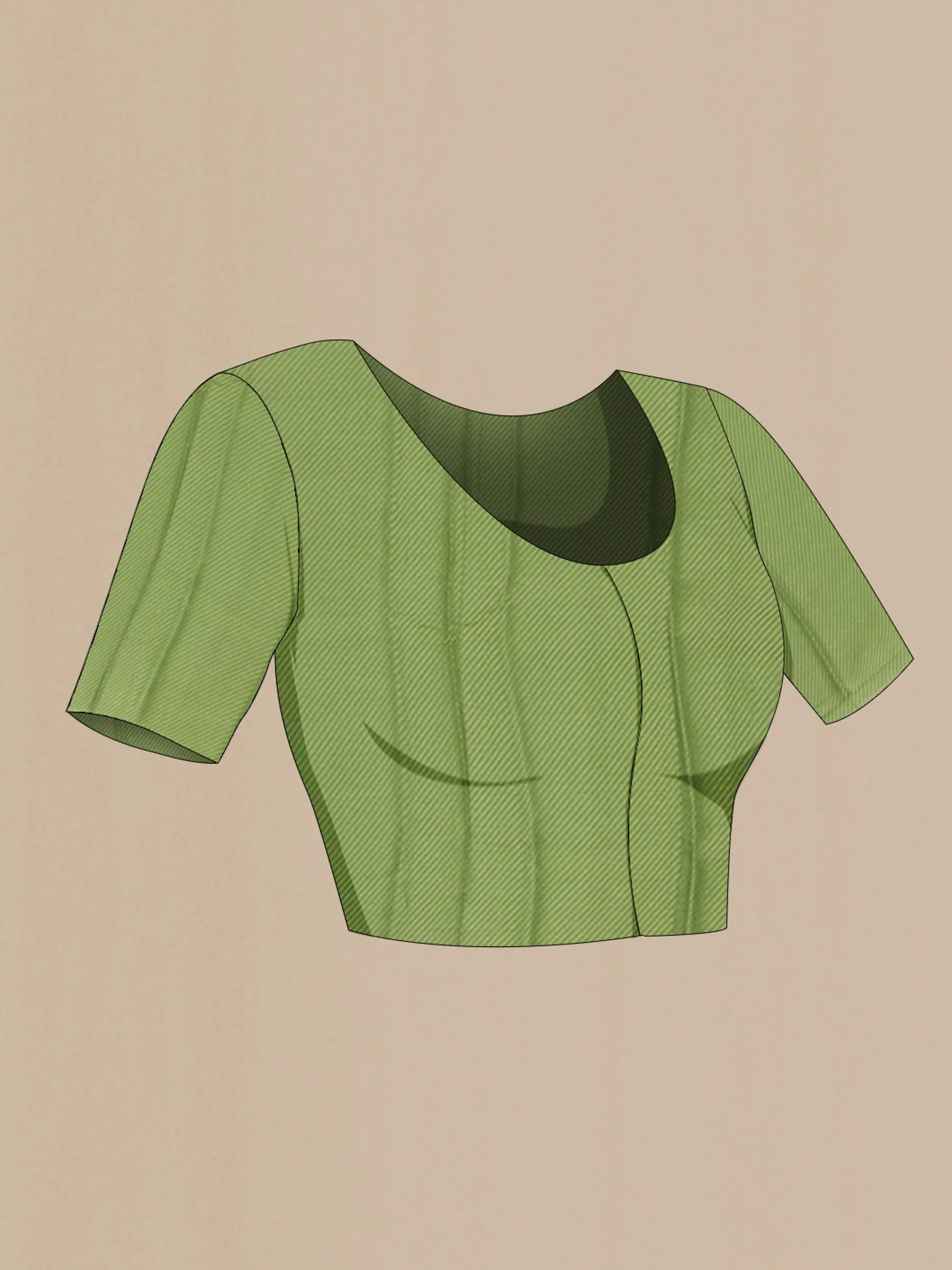 Green Mysore Chiffon Saree - Image 4