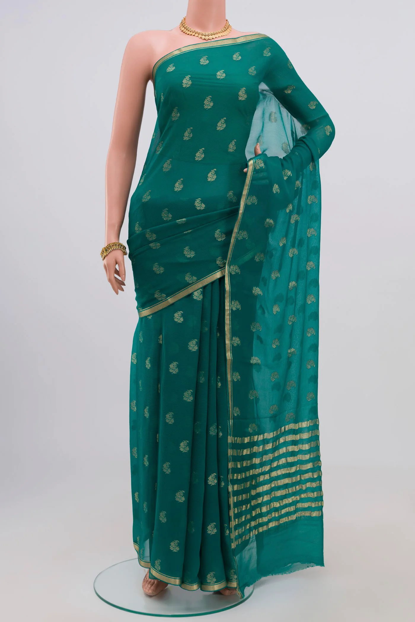 Green Mysore Chiffon Saree
