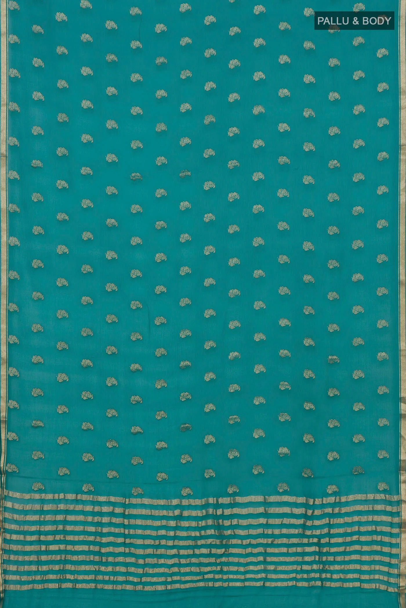Green Mysore Chiffon Saree - Image 5