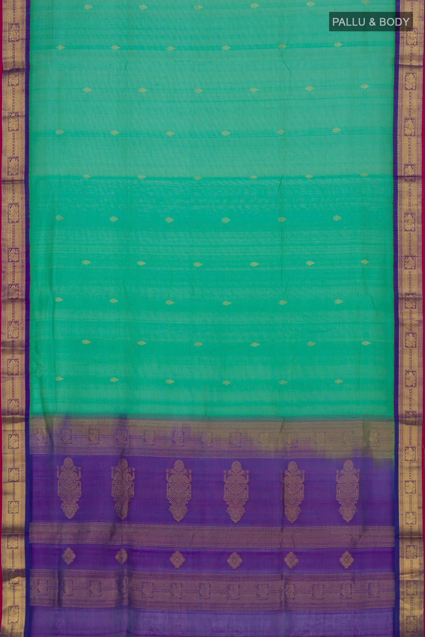 Sea Green Coimbatore Silk Cotton Saree - Image 5