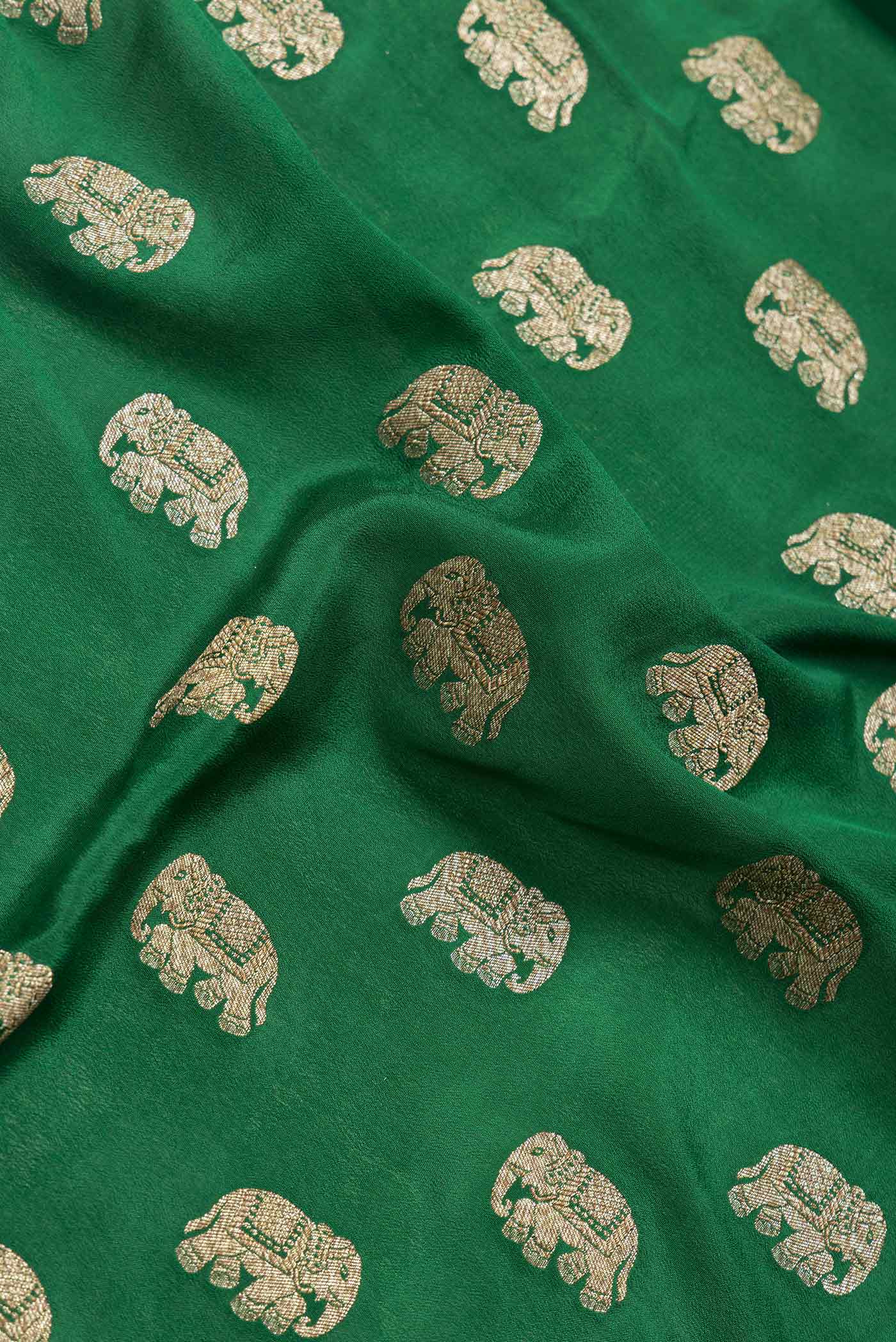 Green Banarasi Georgette Saree - Image 2