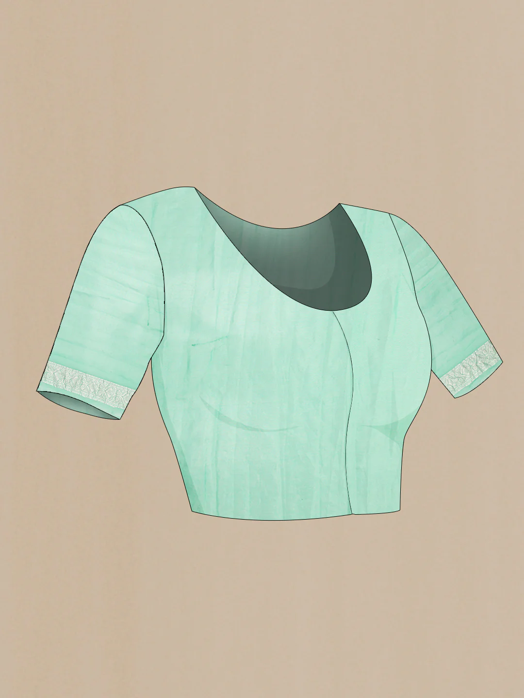 Turquoise Banarasi Georgette Saree - Image 5
