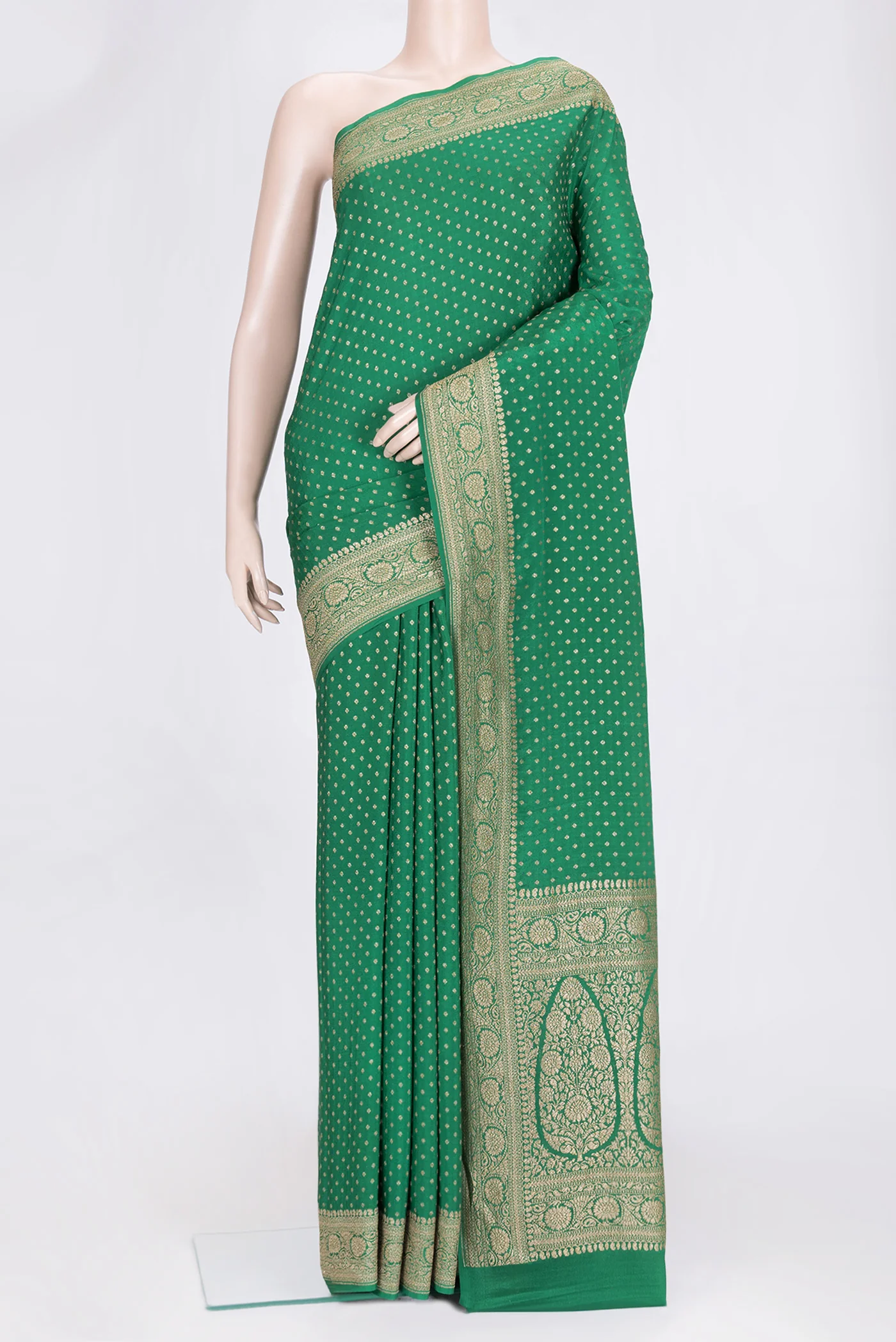 Green Banarasi Georgette Saree