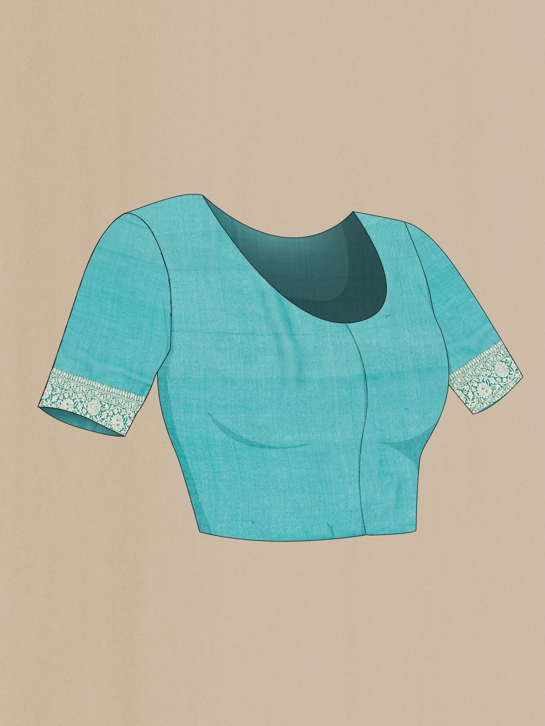 Blue Banarasi Georgette Saree - Image 4