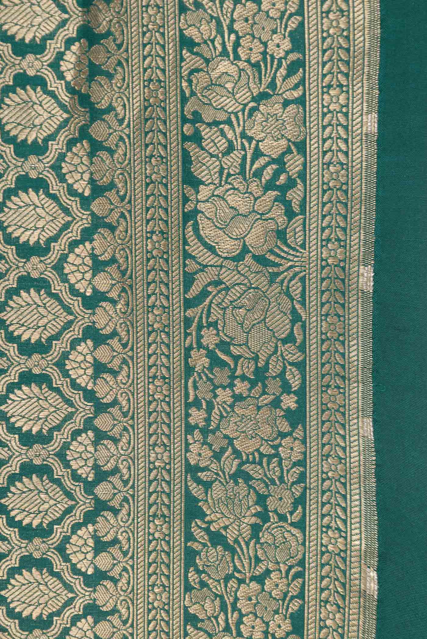 Green Dual Tone Banarasi Saree - Image 3