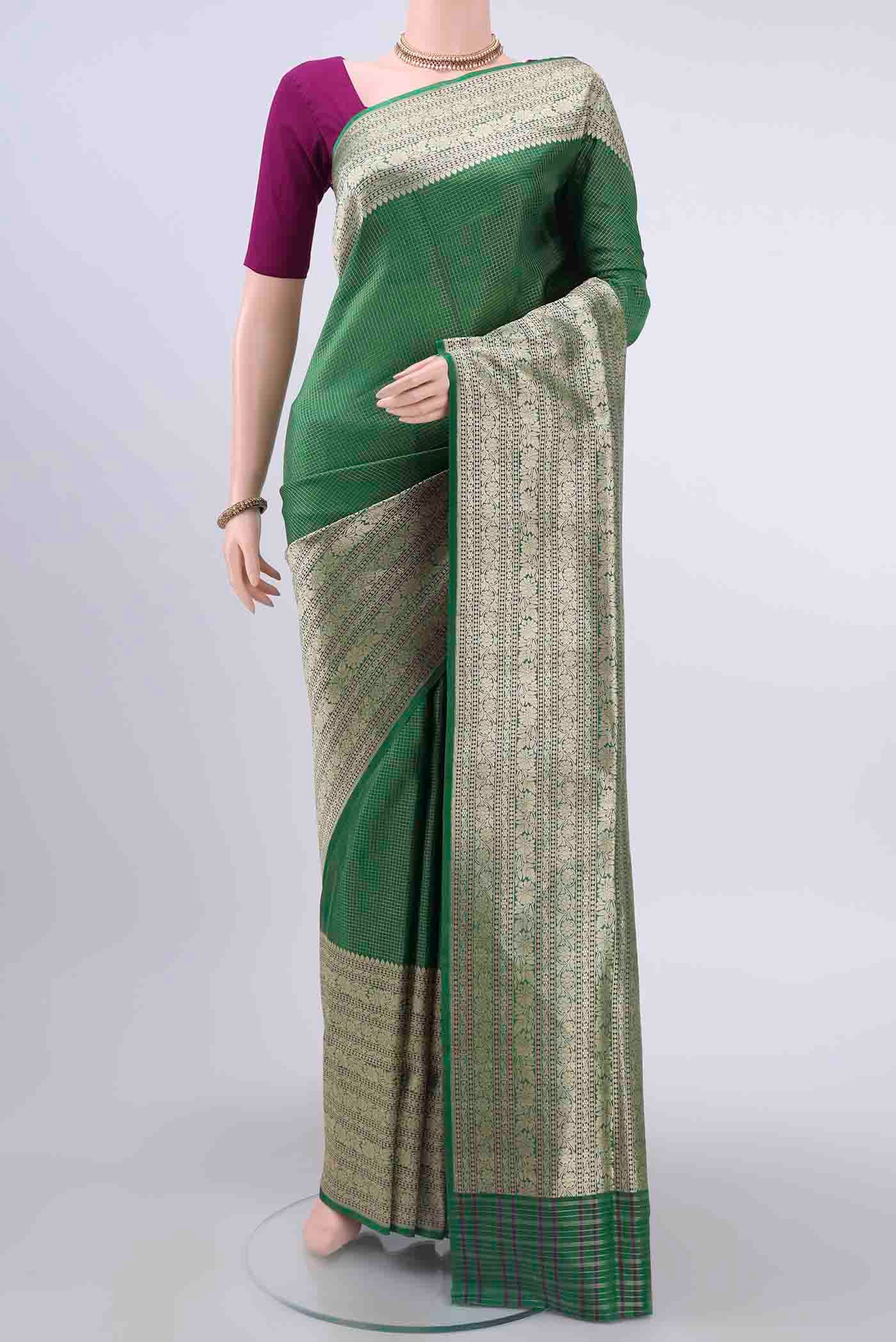 Green Dual Tone Banarasi Silk Saree