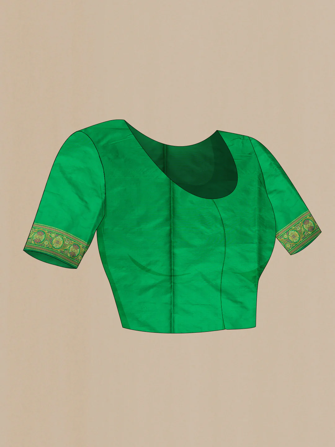 Green Dual Tone Banarasi Silk Saree - Image 5