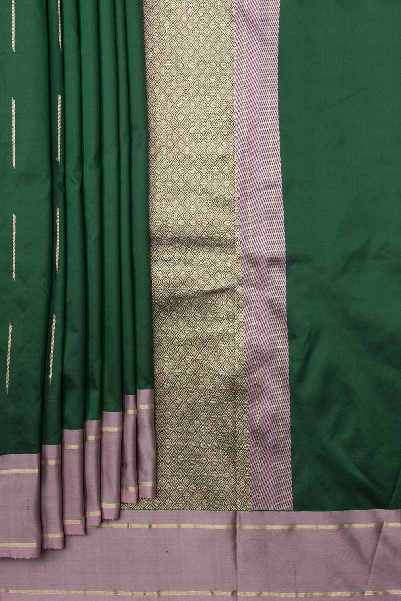 Green Dual Tone Banarasi Silk Saree - Image 4