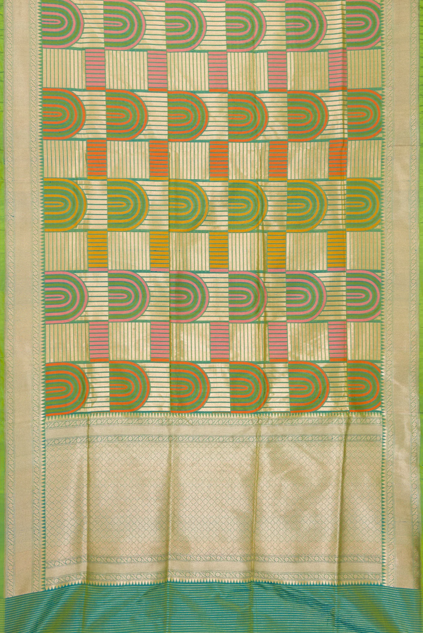 Green Banarasi Silk Saree - Image 6