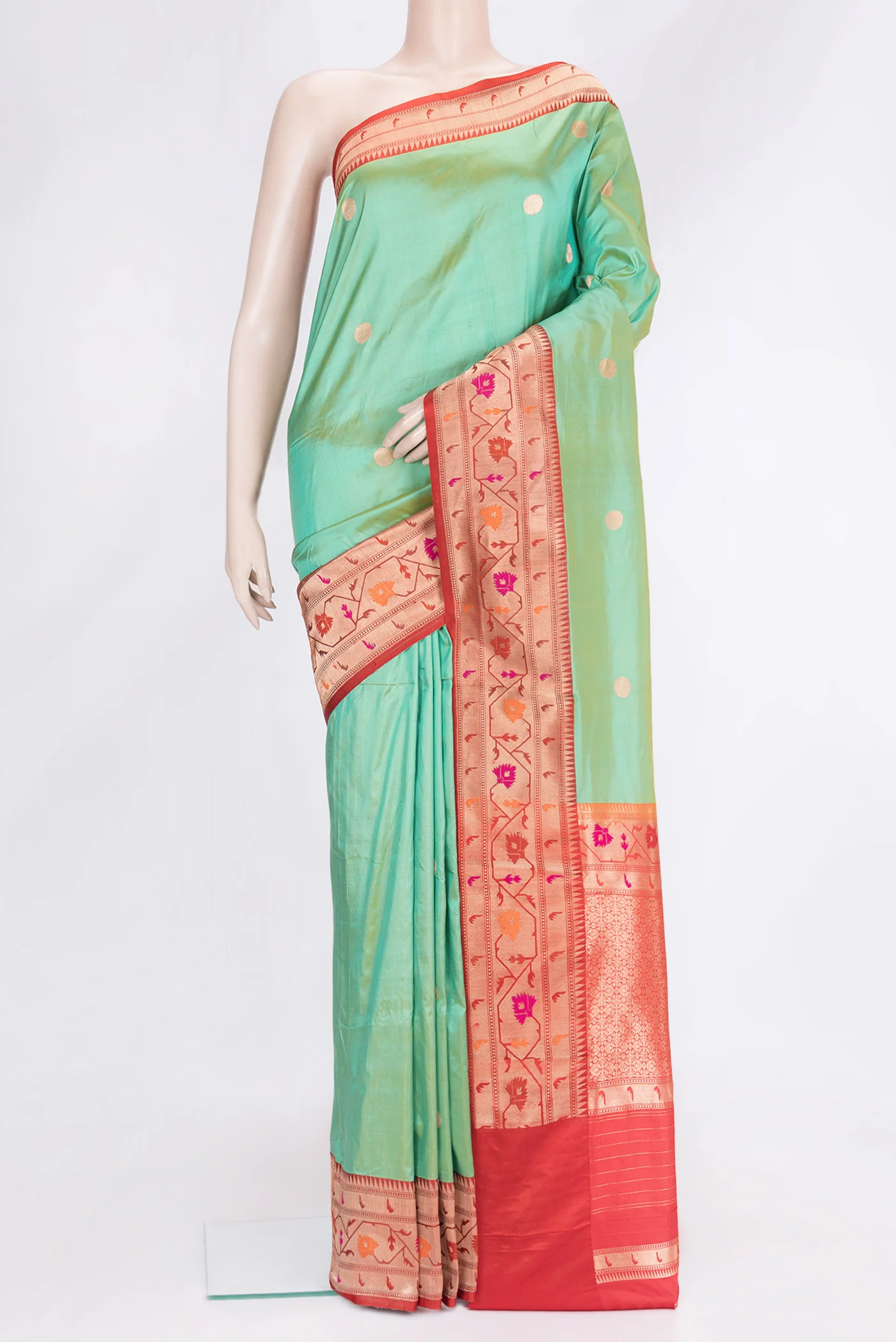 Green Banarasi Katan Silk Saree