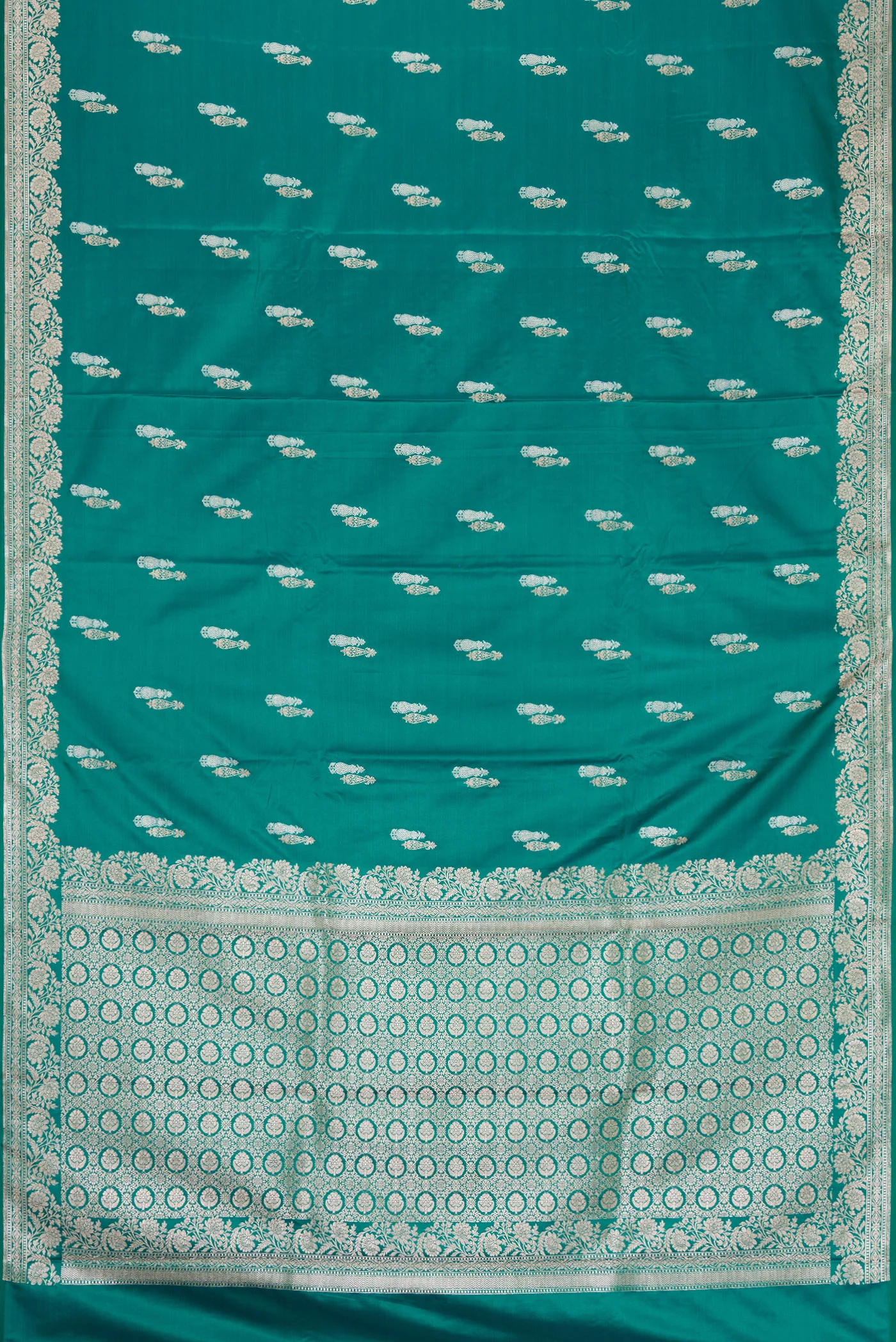 Teal Blended Banarasi Silk Saree
