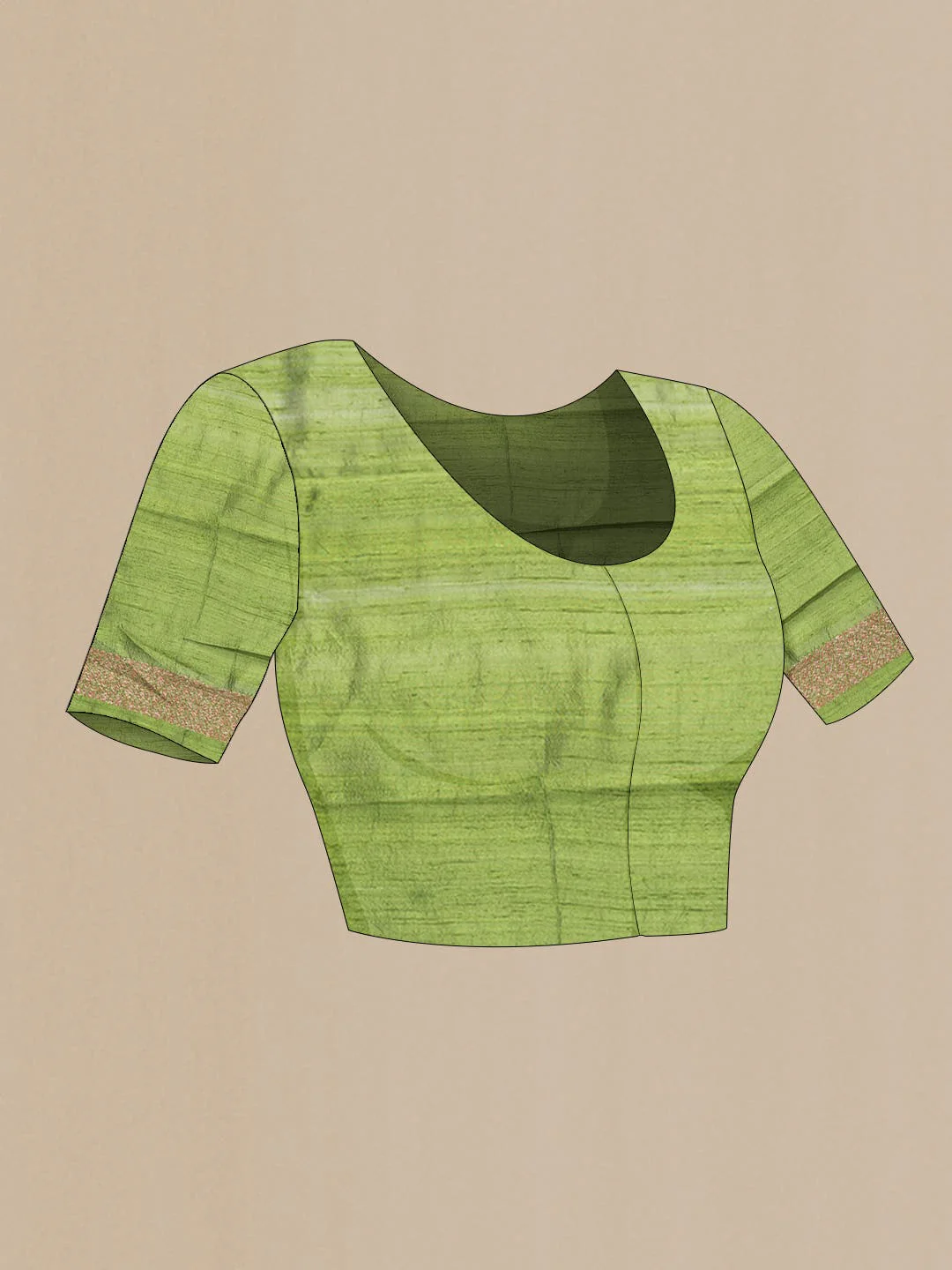 Green Dual Tone Banarasi Silk Saree - Image 4