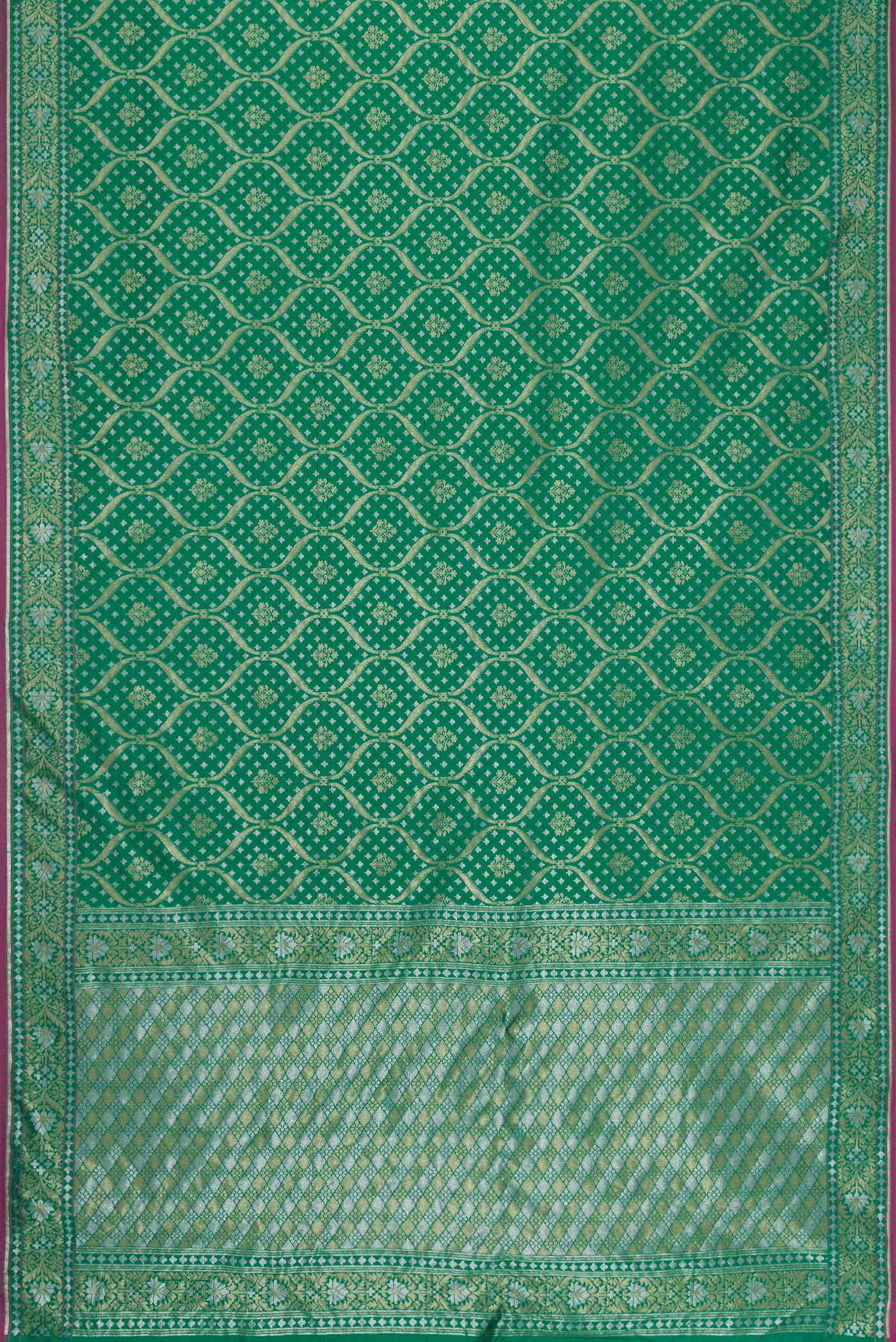 Green Blended Banarasi Silk Saree - Image 3