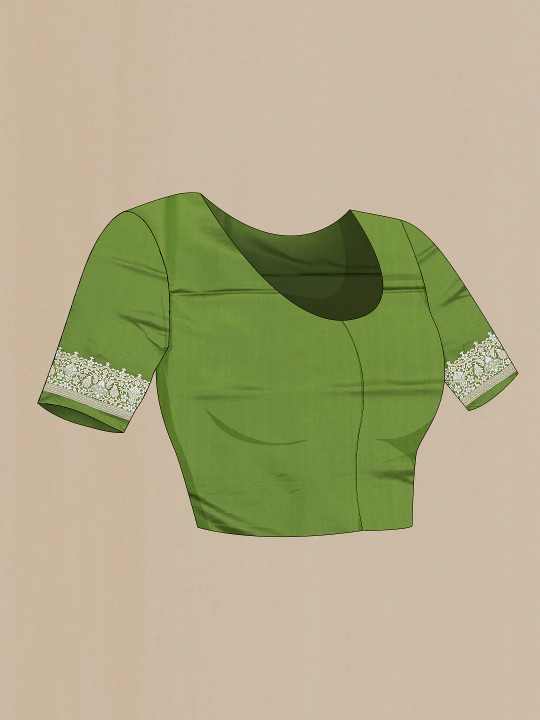 Green Blended Banarasi Silk Saree - Image 4