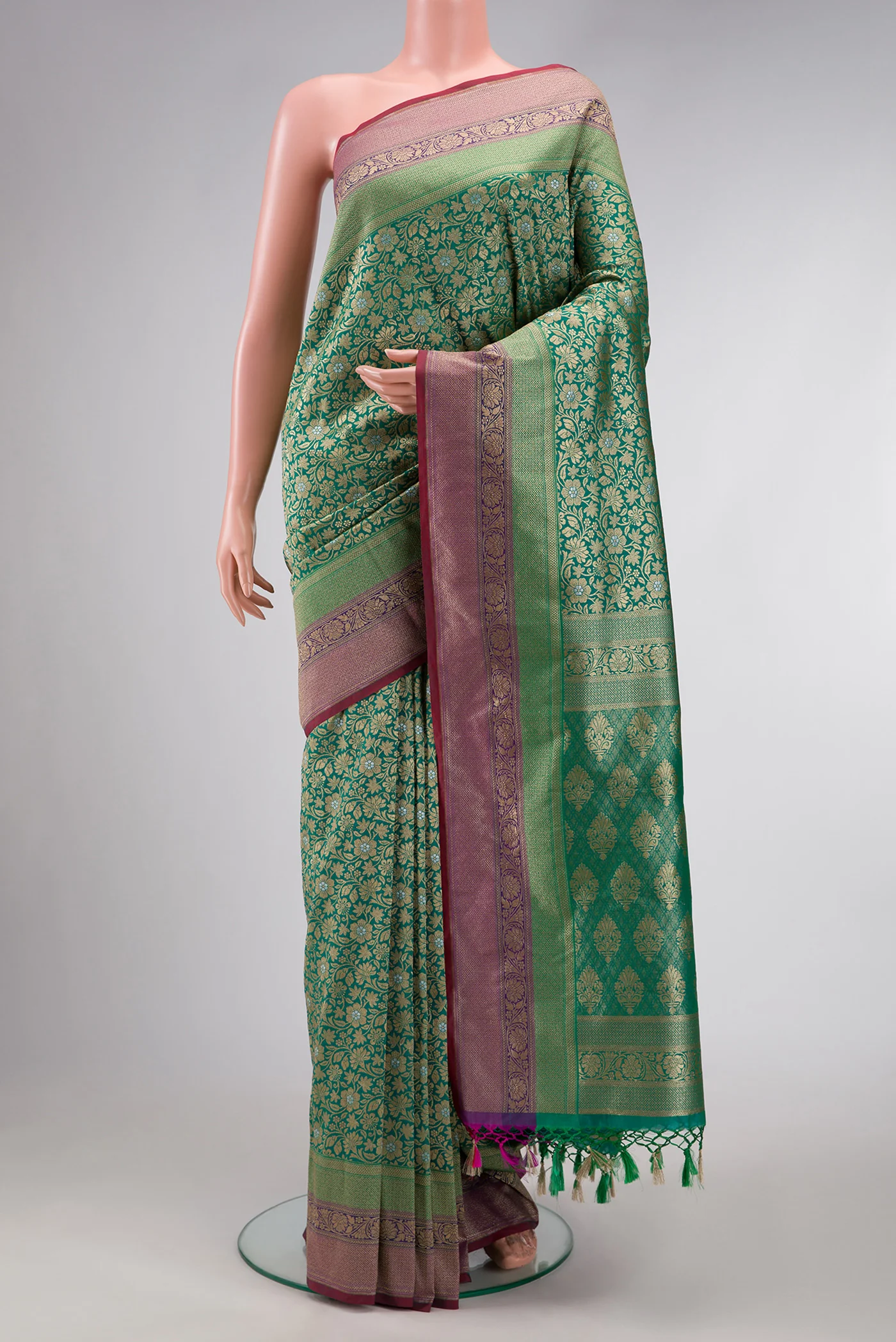 Green Blended Banarasi Silk Saree