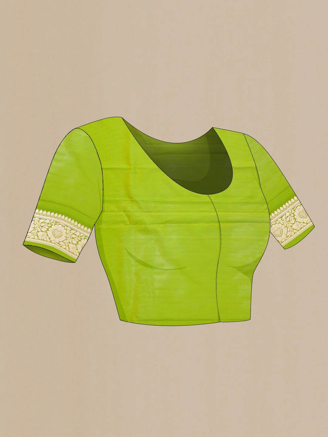 Green Blended Banarasi Silk Saree - Image 4