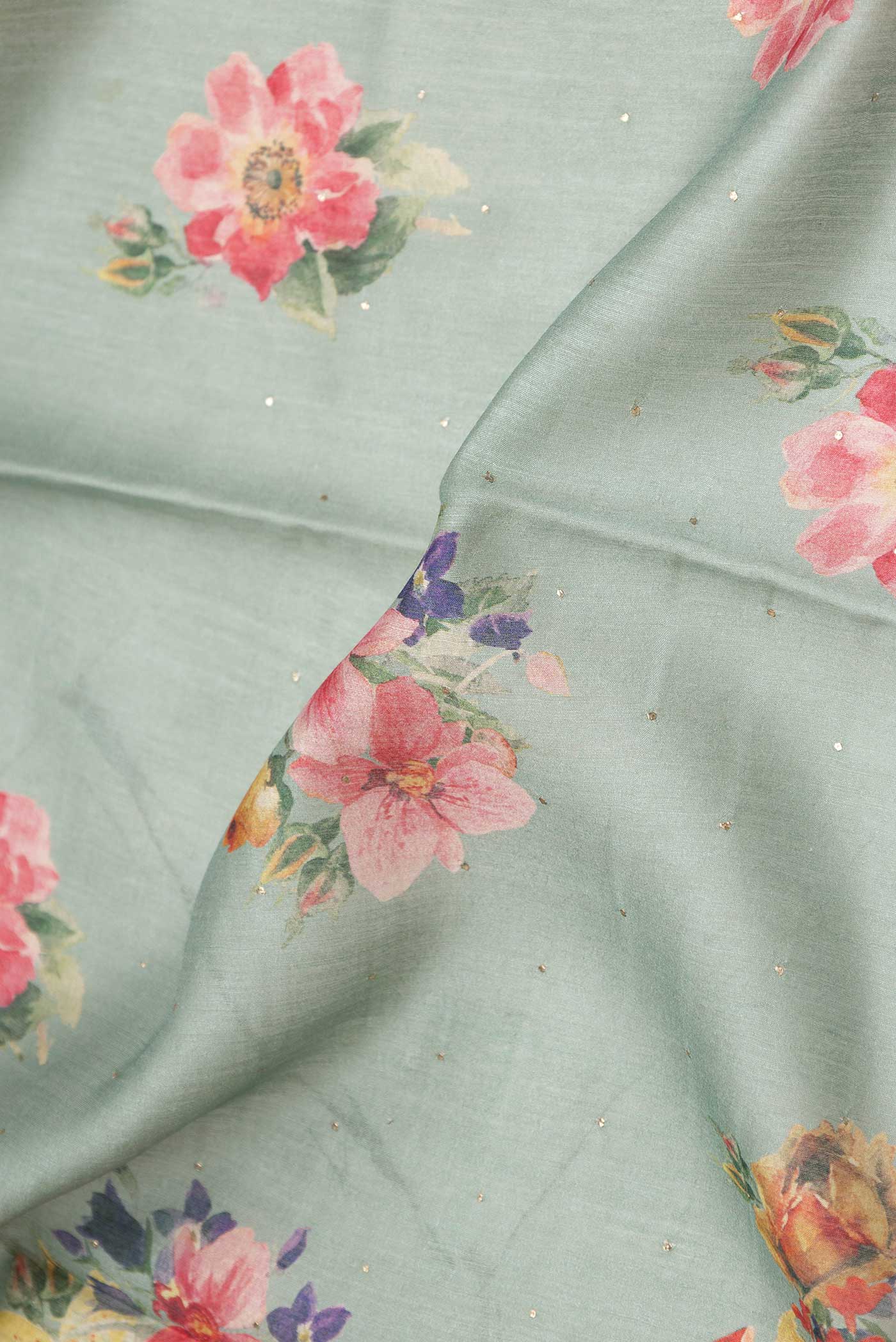 Green Tussar Silk Saree - Image 2