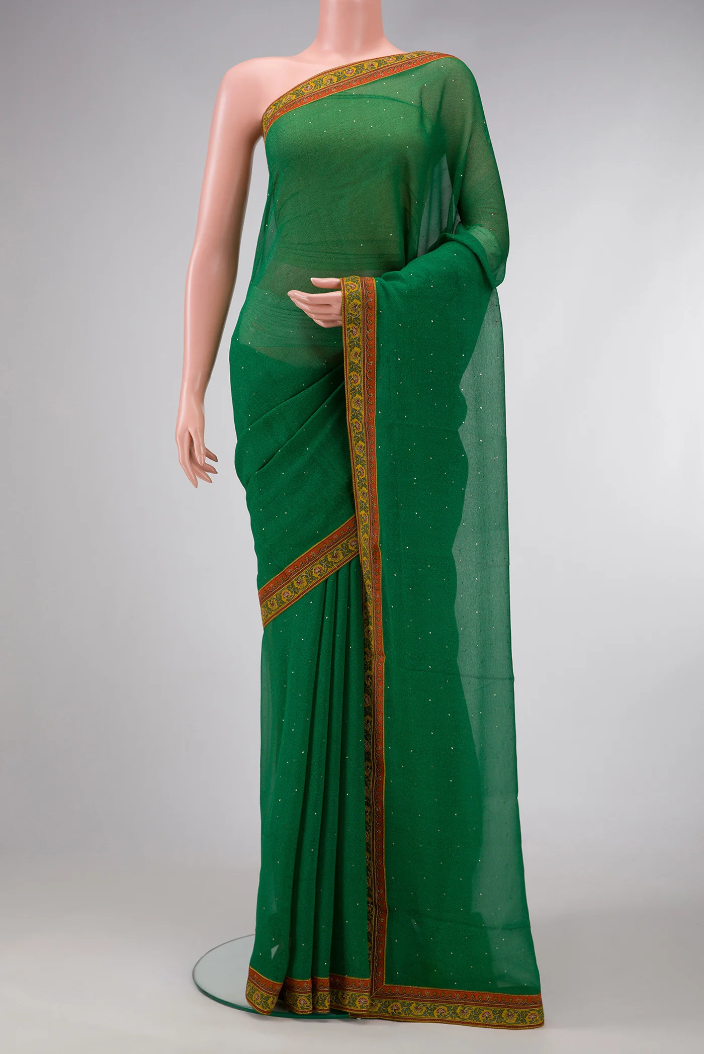 Green Mysore Chiffon Saree