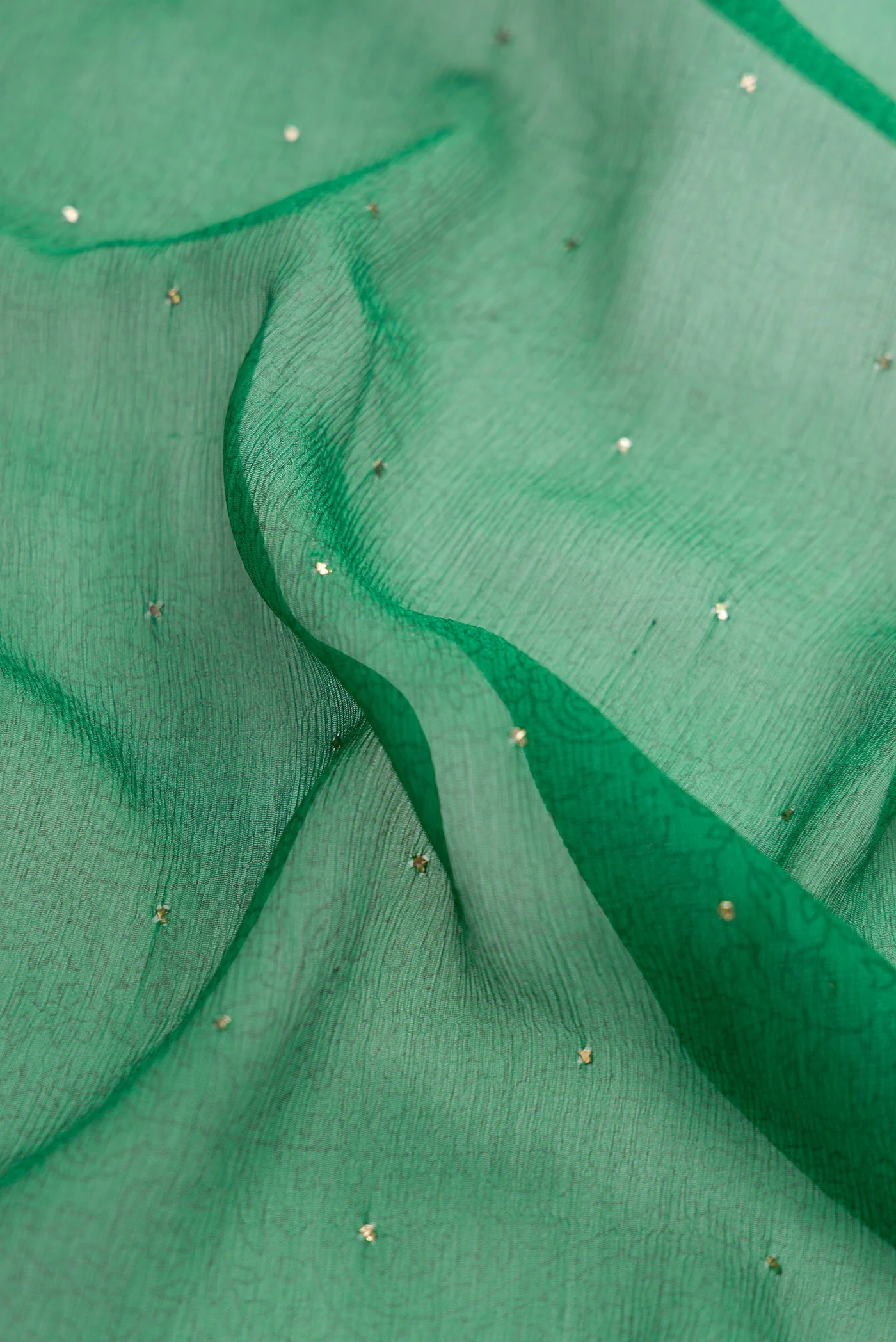 Green Mysore Chiffon Saree - Image 2