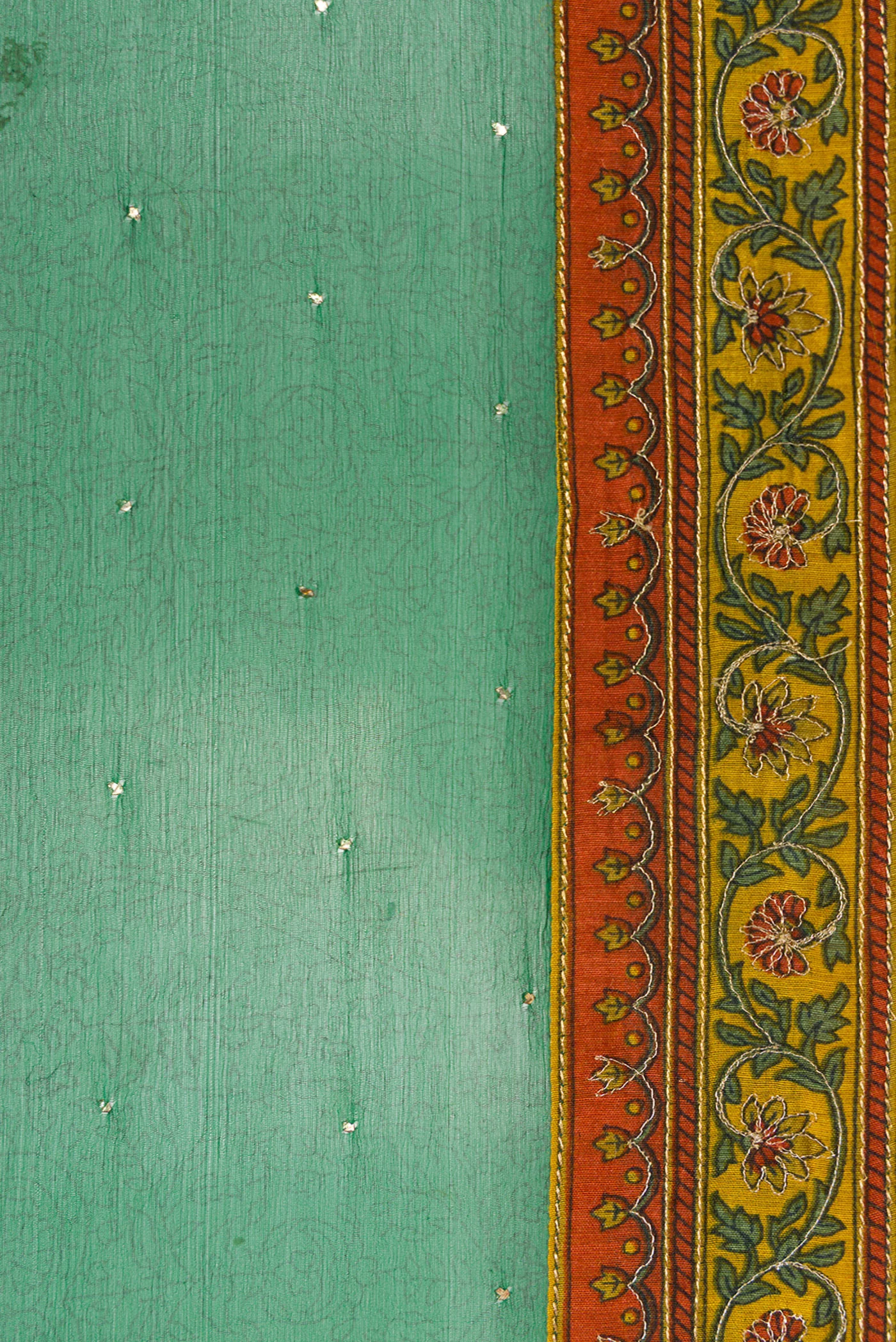 Green Mysore Chiffon Saree - Image 3