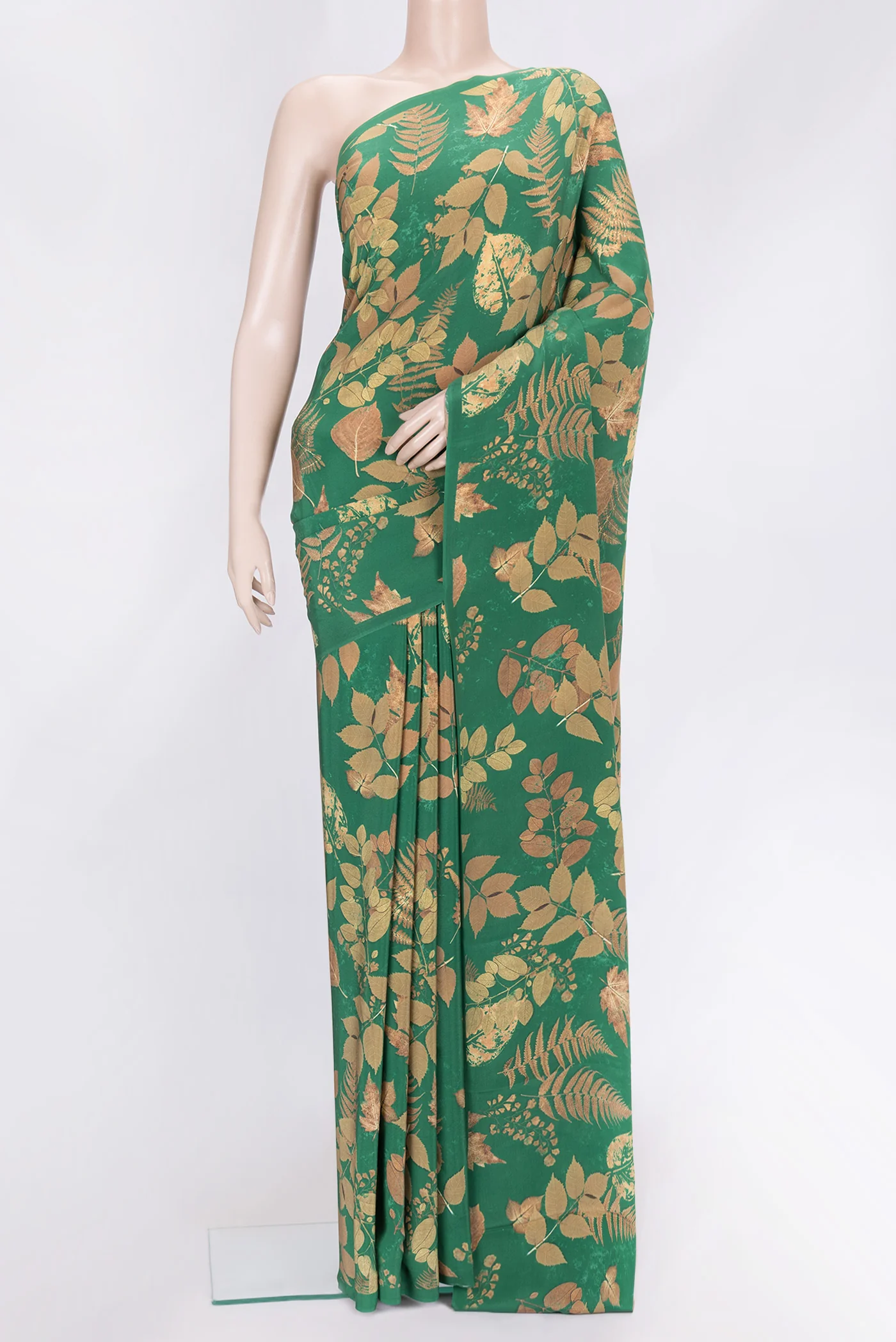 Green Mysore Crepe Saree